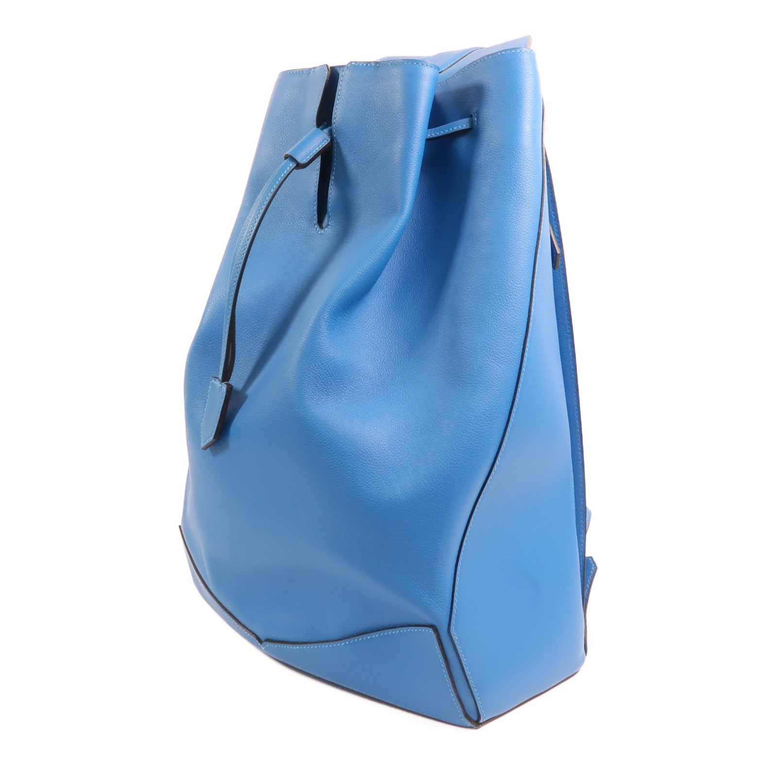 HERMES Evercolor皮革Flash Sailor Backpack銀扣背包Bleu Hydra
