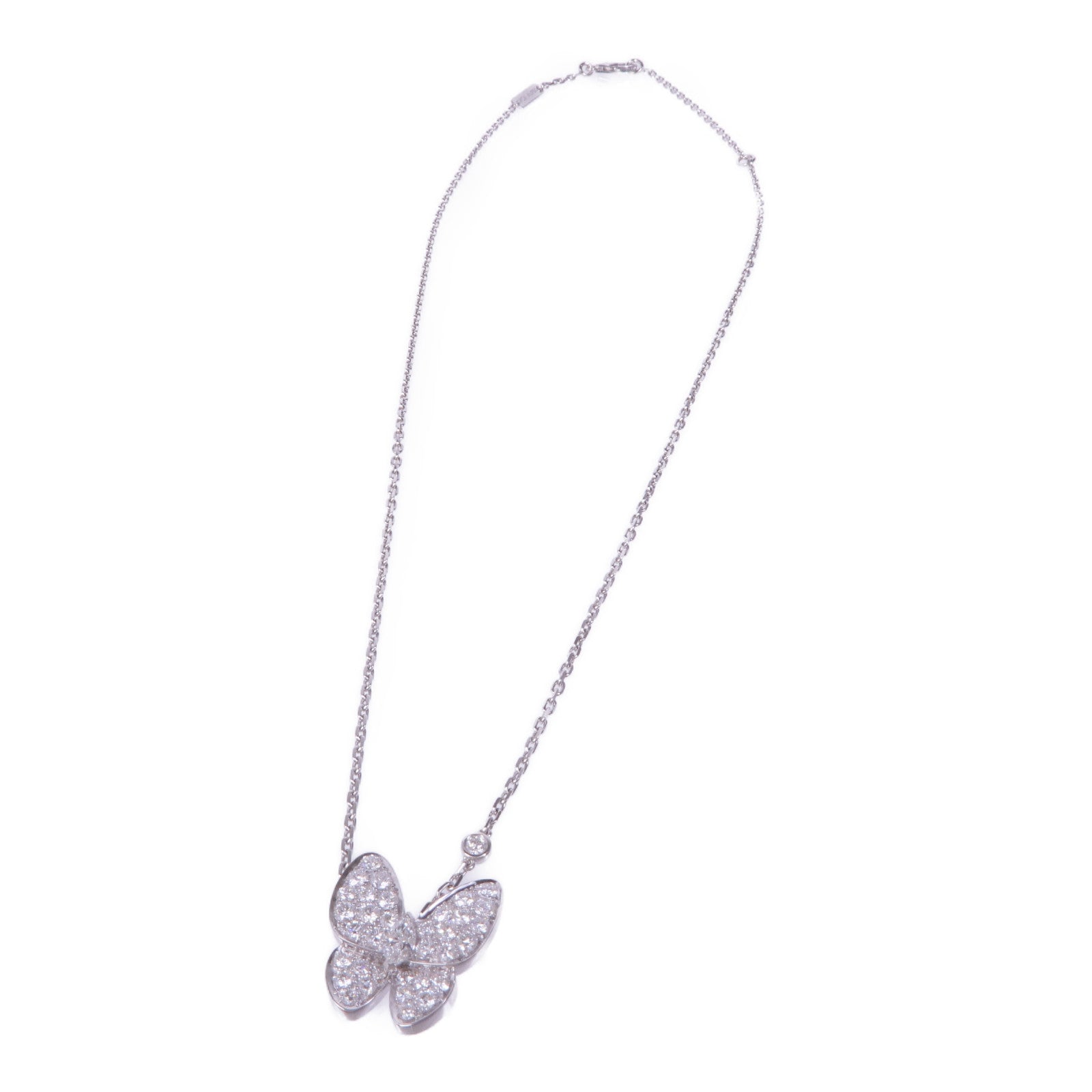 Van Cleef & Arpels 18K白金Two Butterfly Pendant鑽石項鍊