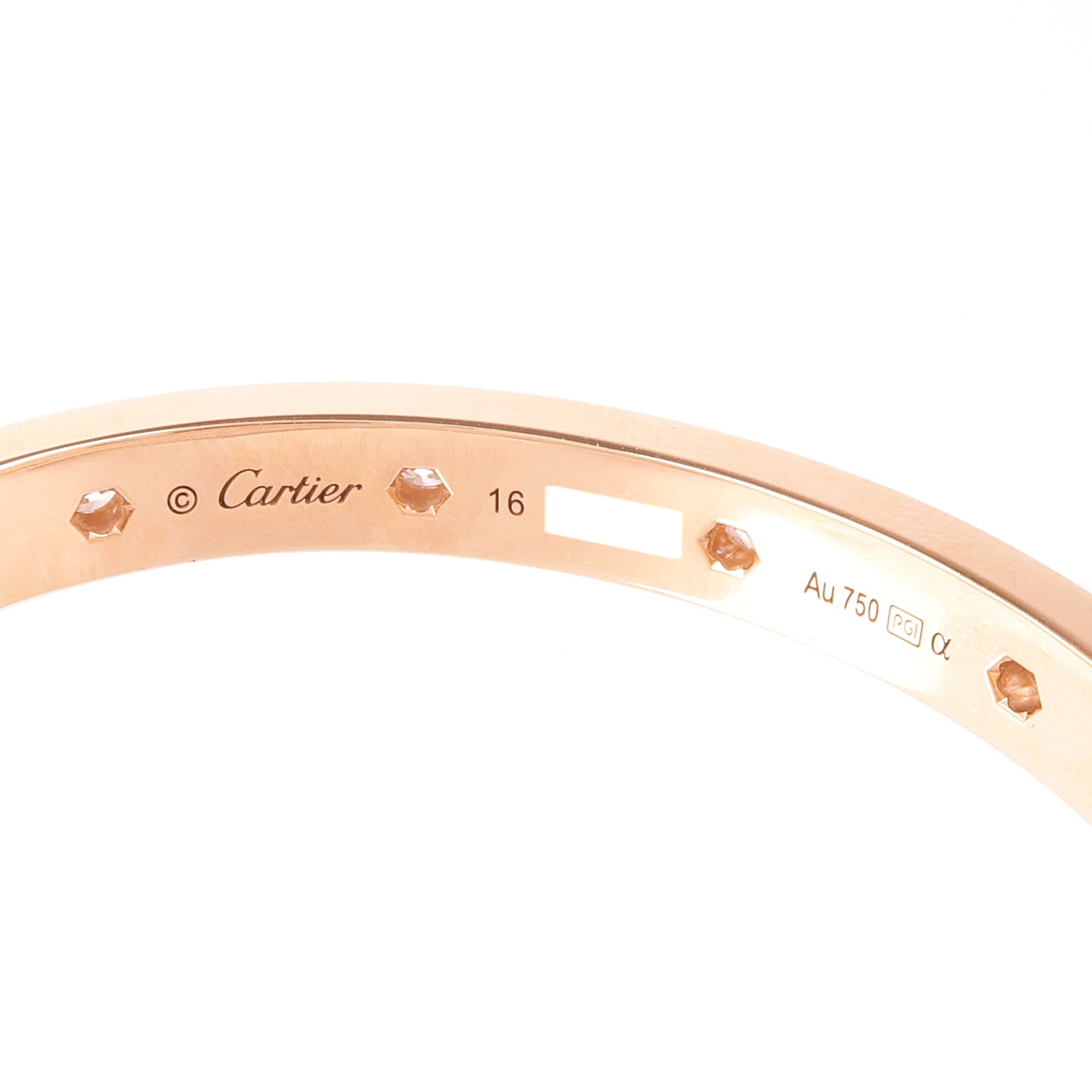 CARTIER 18K玫瑰金Love Bracelet鑽石手鐲Cartier#16