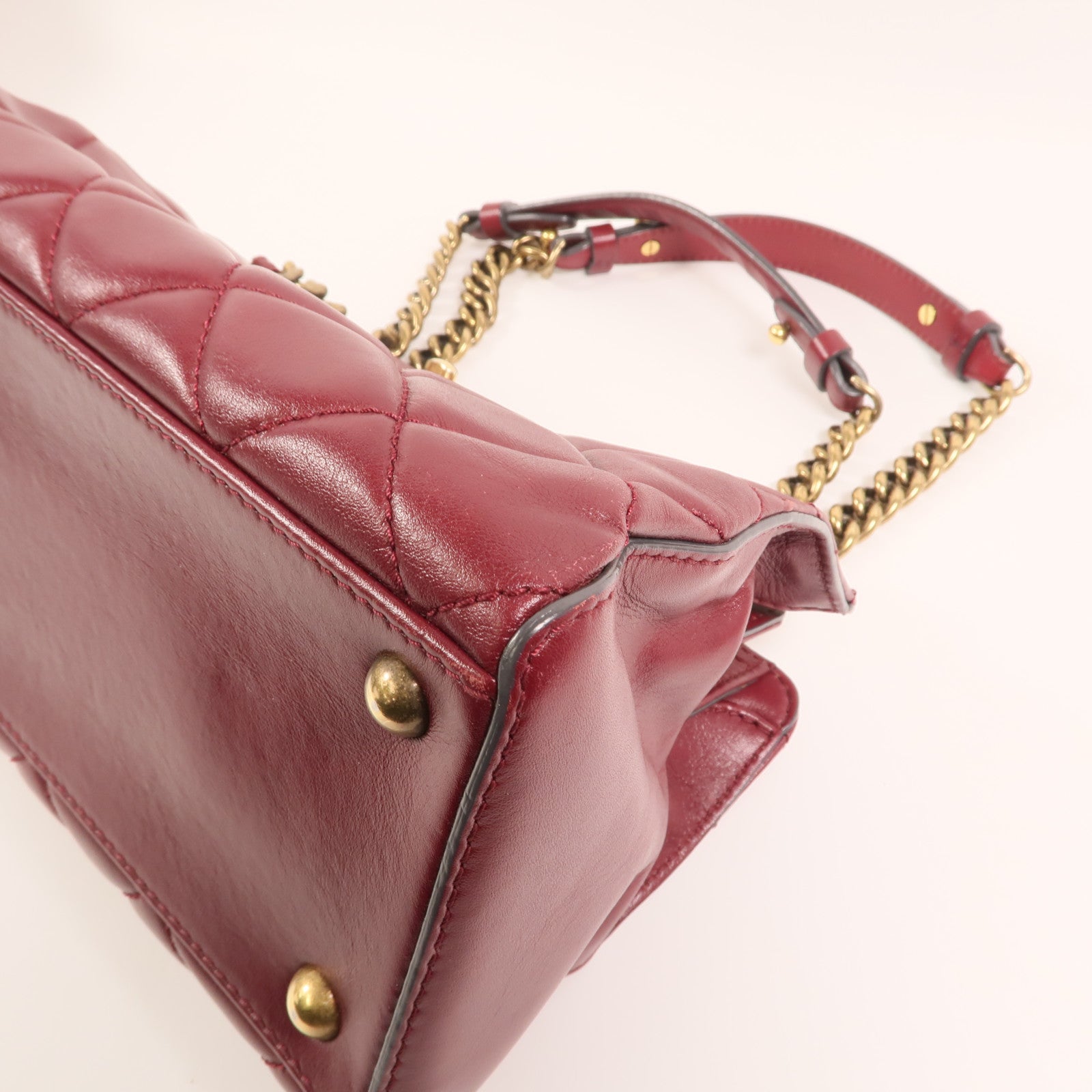 CHANEL 牛皮皮革Tote Bag金扣鏈帶肩背袋
