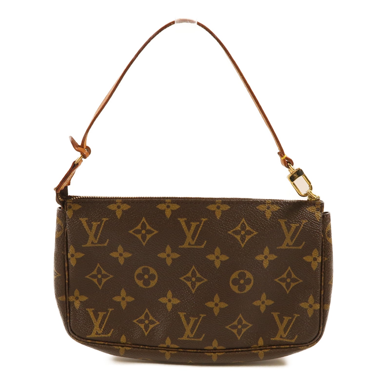 LOUIS VUITTON Monogram Pochette Accessoire金扣手拿包啡色