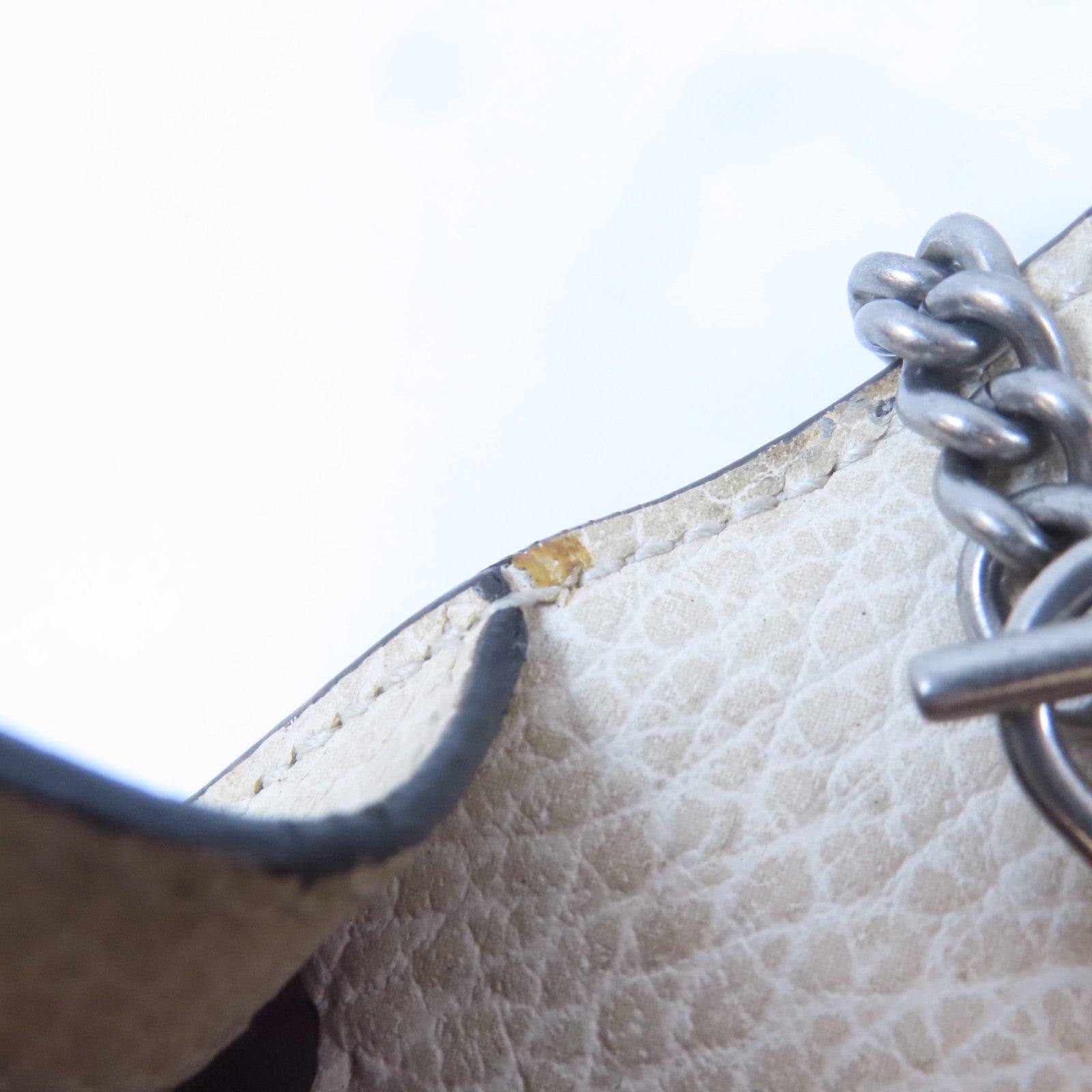 GUCCI 【激減優惠】牛皮皮革Super Mini Dionysus銀扣鏈帶肩背袋米色