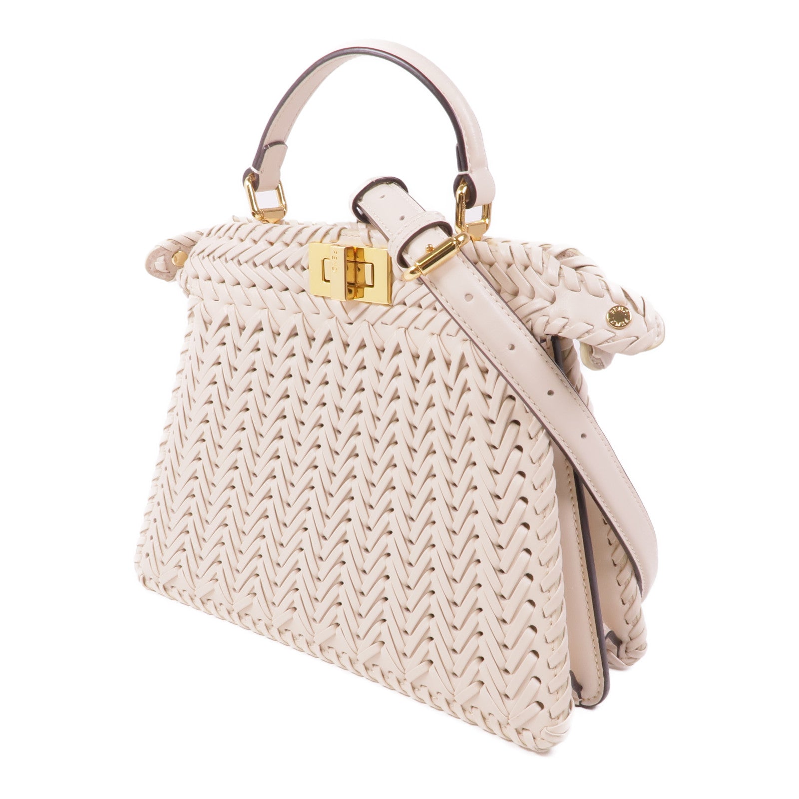 FENDI 牛皮皮革Peekboo金扣手挽肩背兩用袋