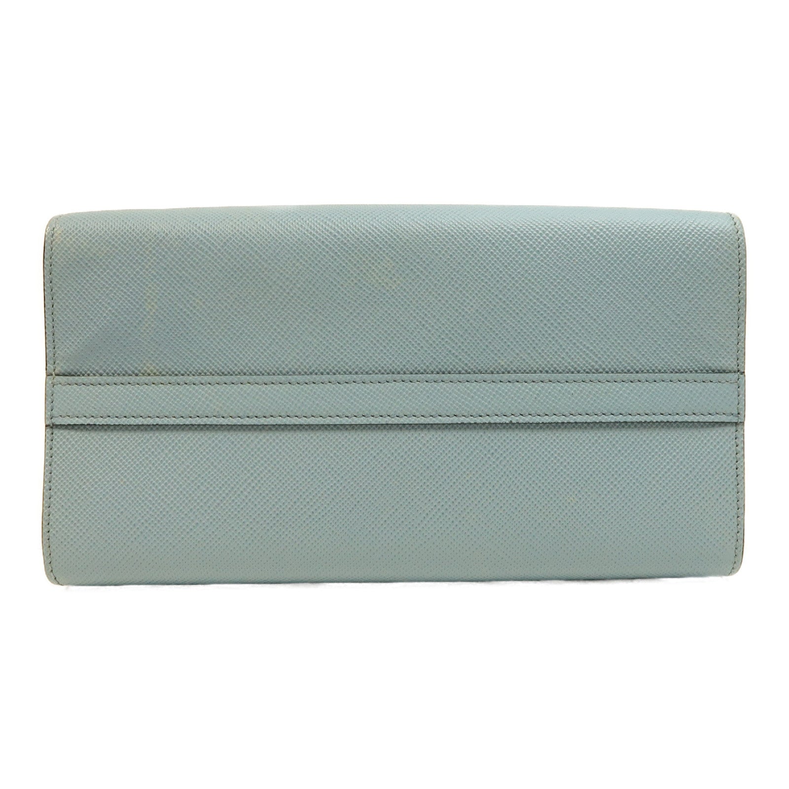 PRADA 【激減優惠】Saffiano皮革Shoulder Bag銀扣手挽肩背兩用袋藍色