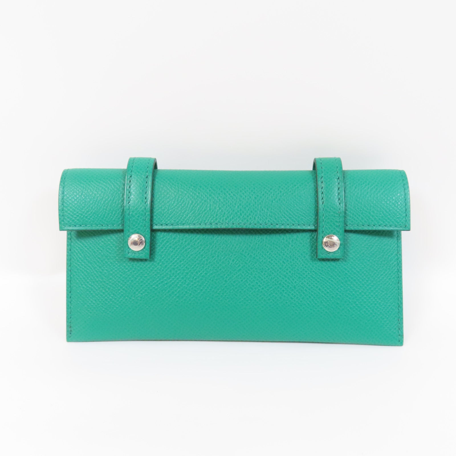 HERMES Epsom皮革Kelly Doll Picto銀扣肩背袋Vert Fizz綠色