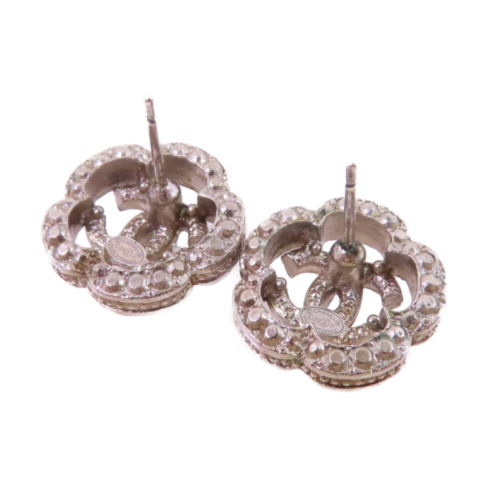 CHANEL 金屬CC Earrings耳環銀色