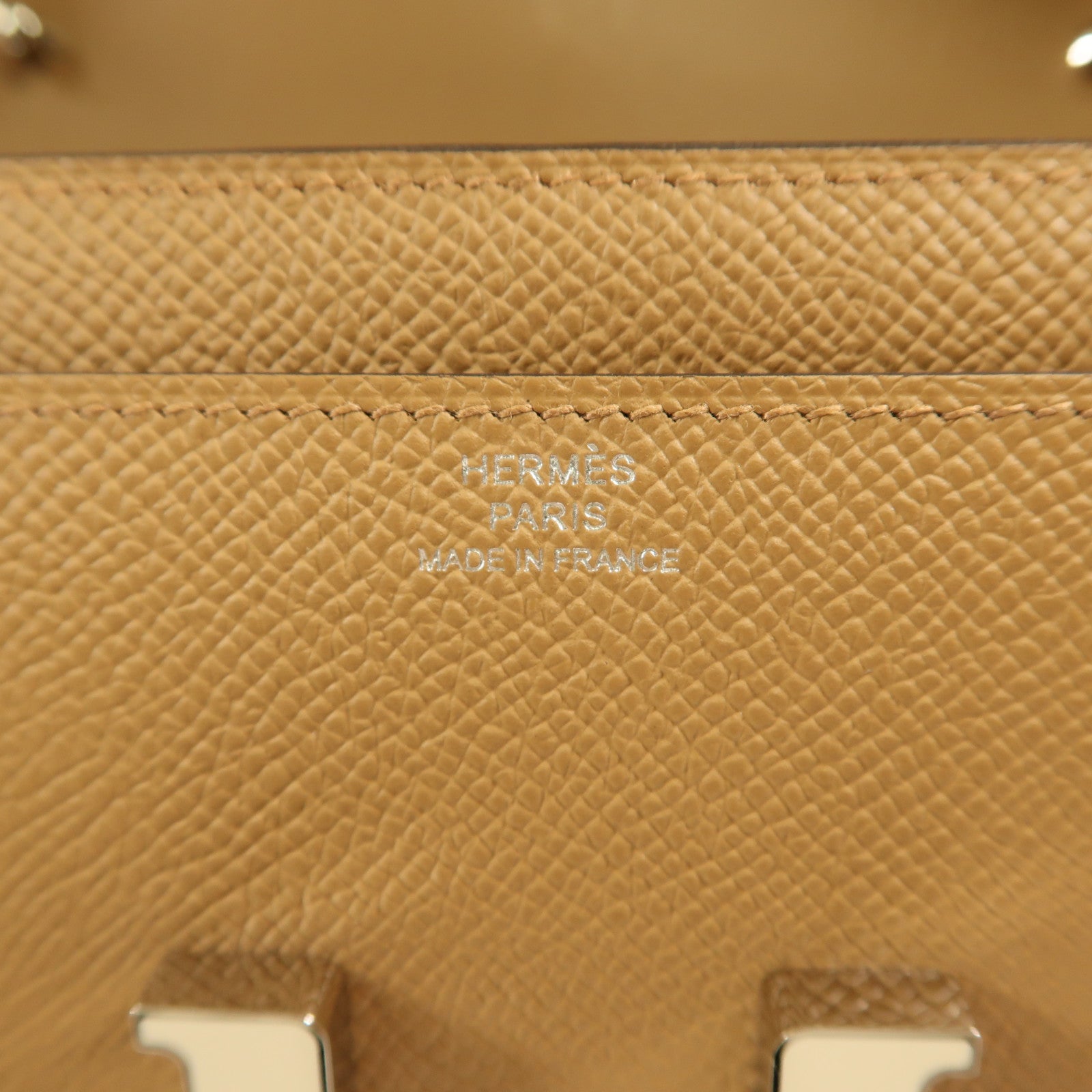 HERMES Epsom皮革Constance To Go銀扣肩背袋Chai