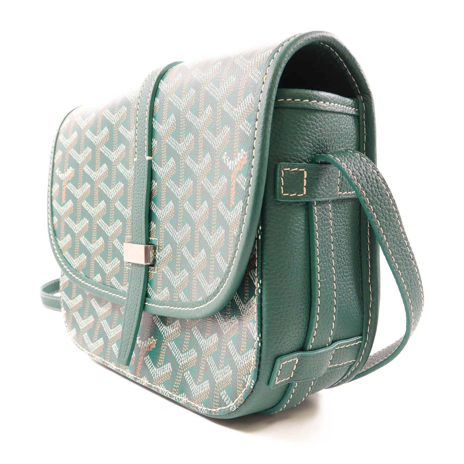 GOYARD 塗層帆布Belvedere PM銀扣肩背袋