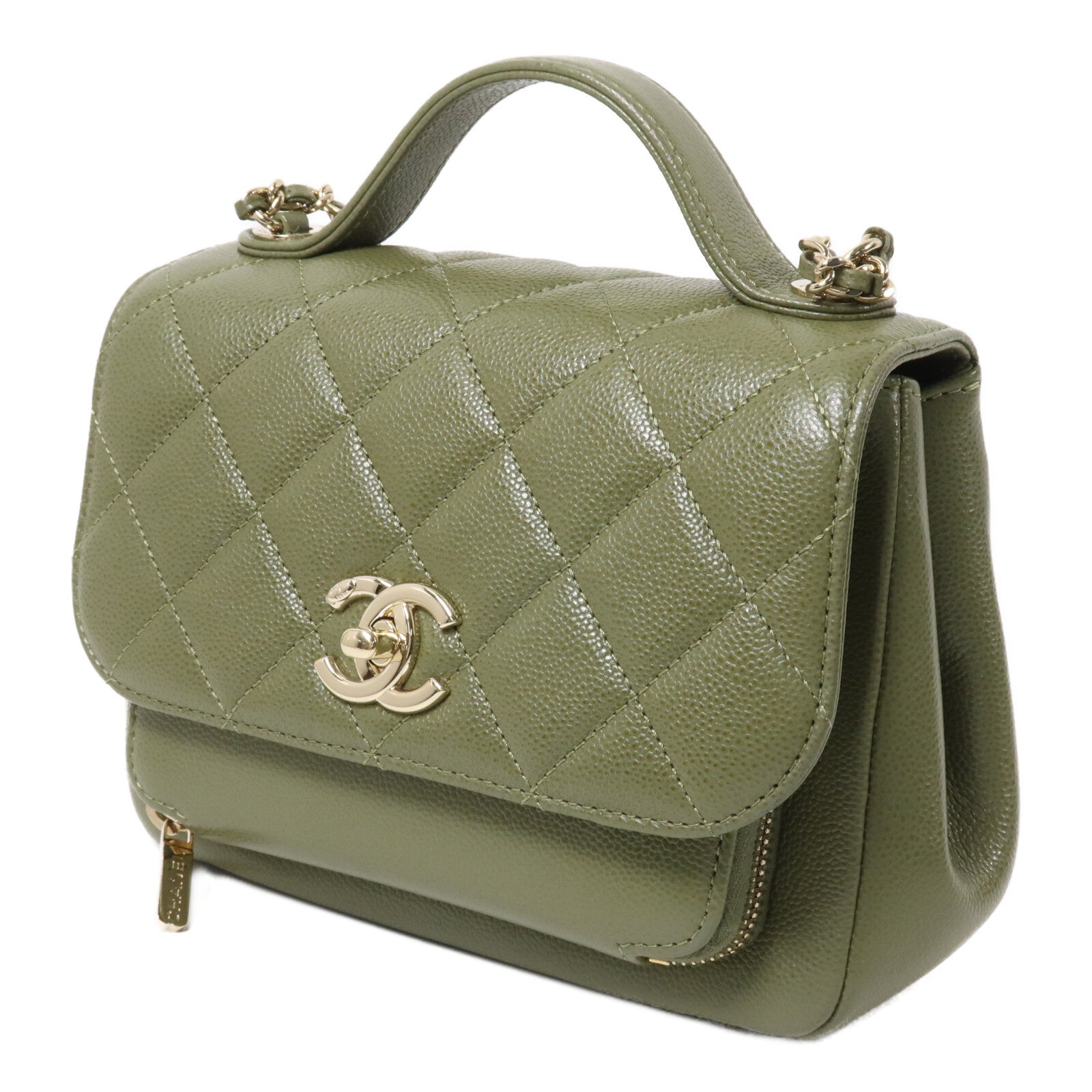 CHANEL 牛皮皮革Business Affinity Small鏈帶手挽肩背兩用袋