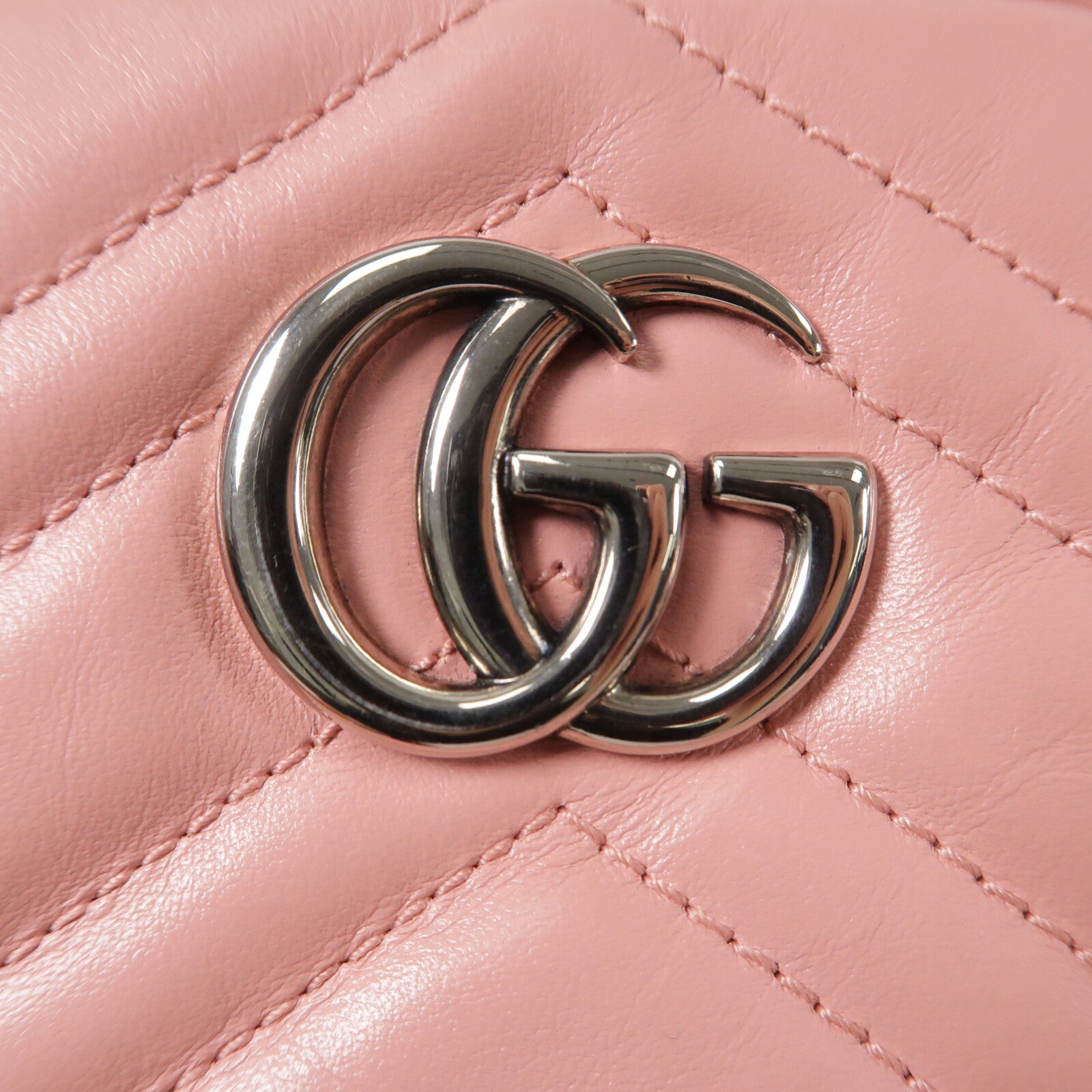GUCCI 牛皮皮革GG Marmont Mini鏈帶肩背袋