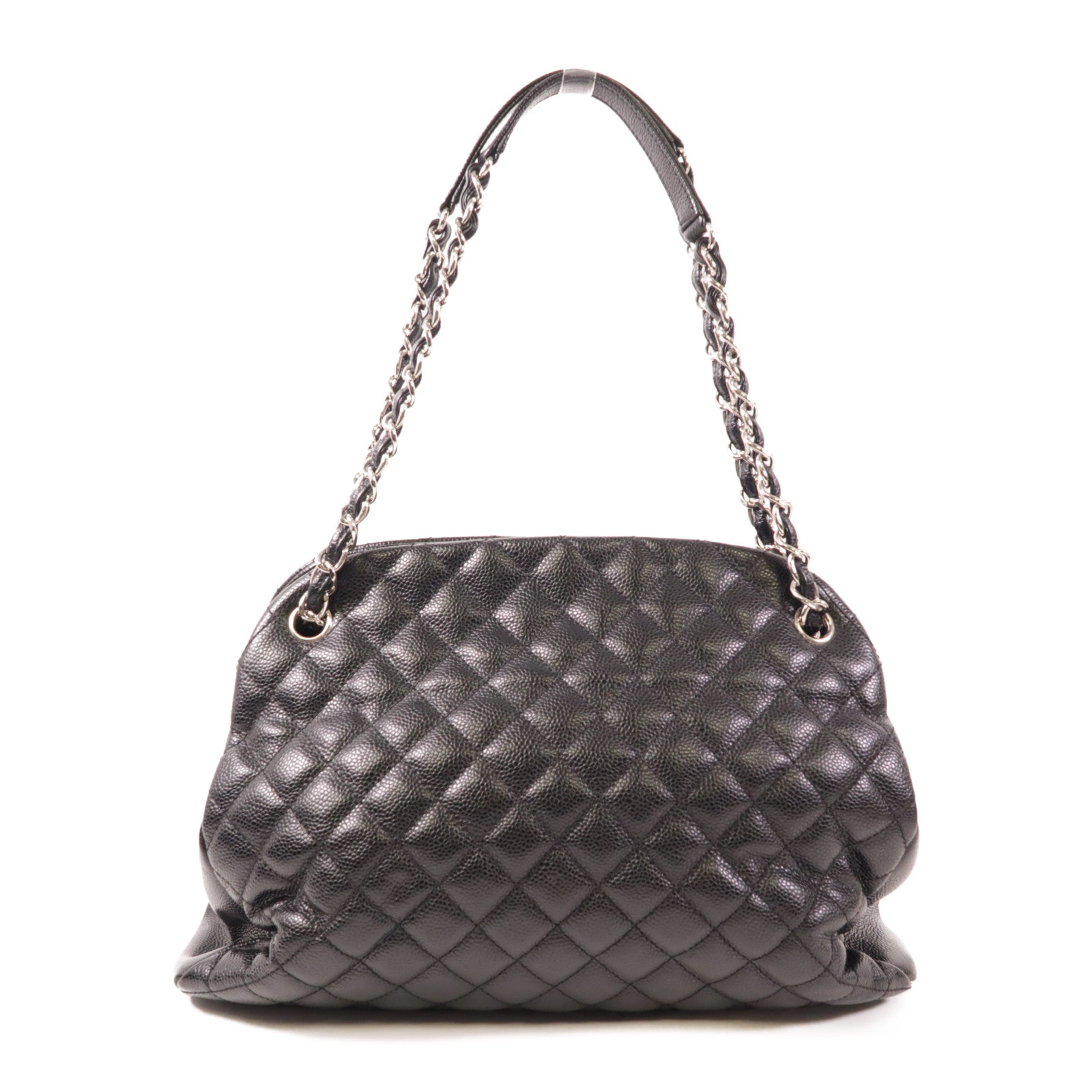 CHANEL 牛皮皮革Chain Shoulder銀扣鏈帶肩背袋