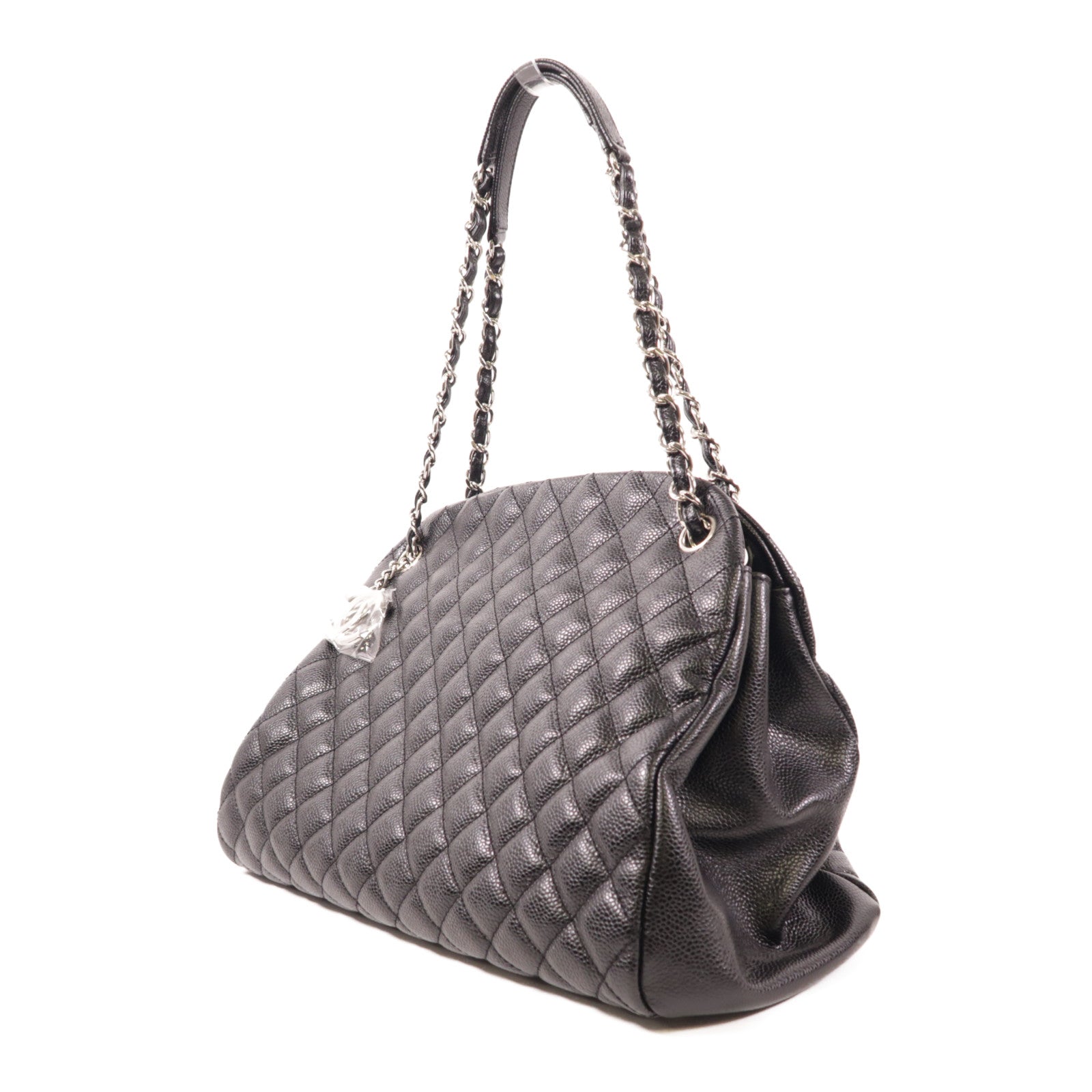 CHANEL 牛皮皮革Chain Shoulder銀扣鏈帶肩背袋