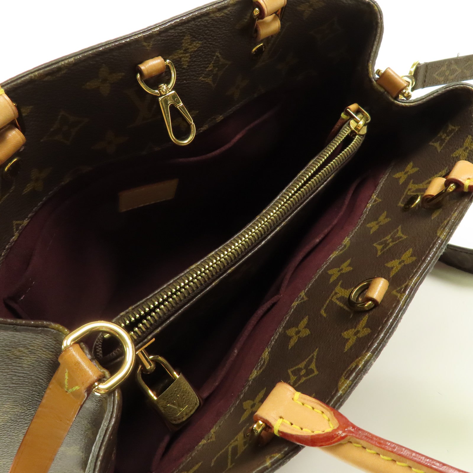 LOUIS VUITTON Monogram Montaigne MM金扣手挽肩背兩用袋