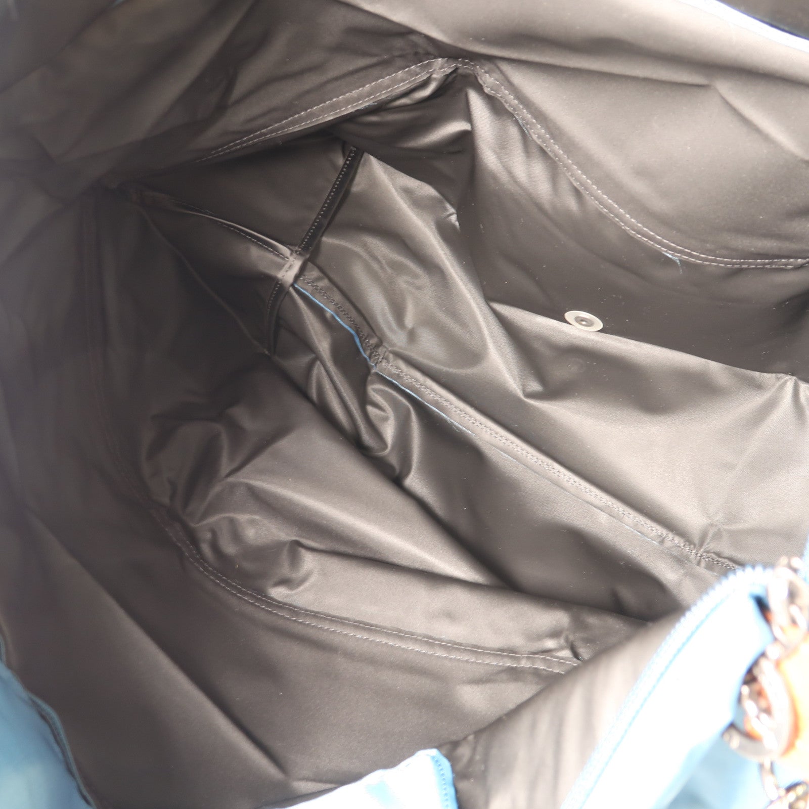 Longchamp 尼龍2 Way Bag銀扣手挽肩背兩用袋藍色