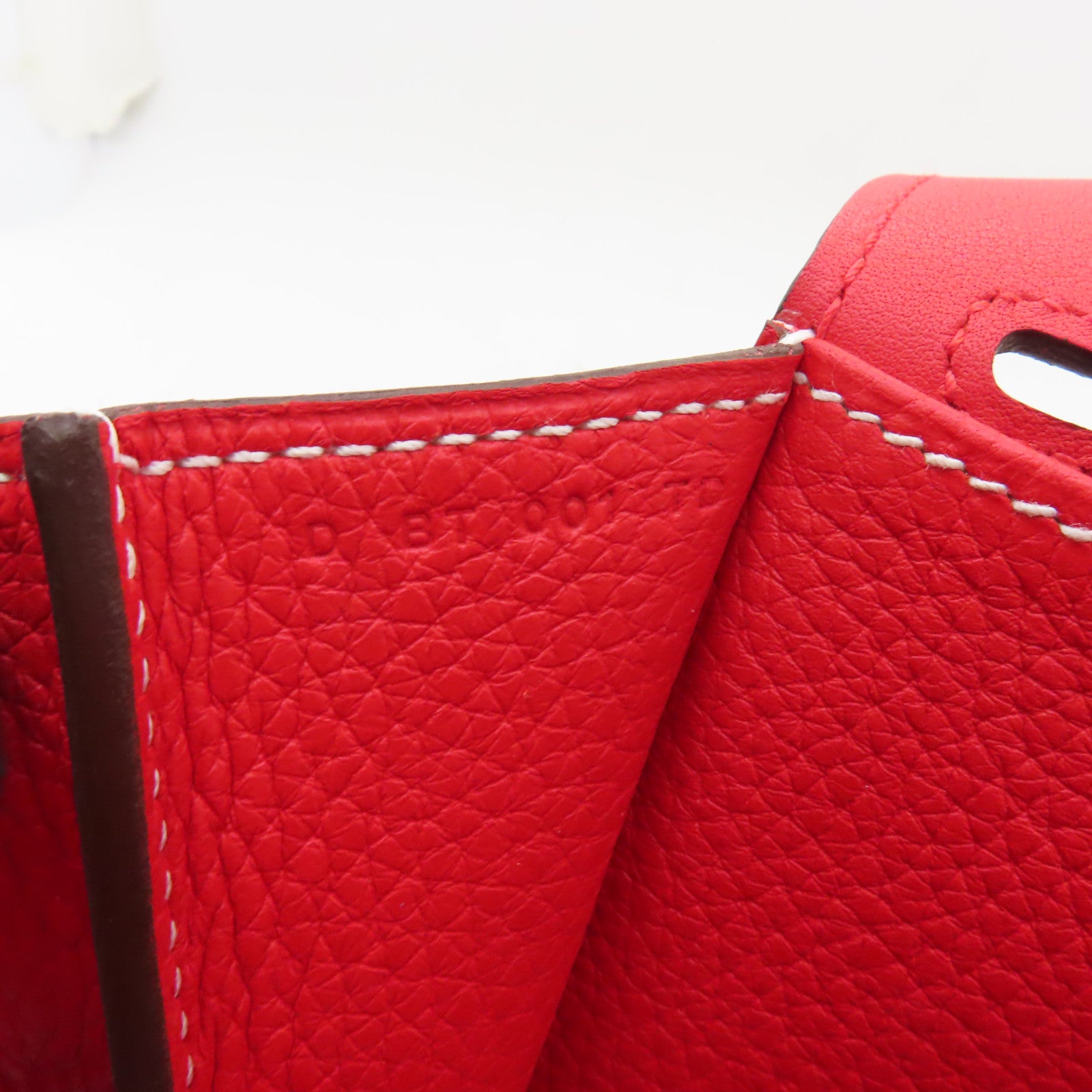 HERMES 【激減優惠】Clemence皮革Halzan 31銀扣手挽肩背兩用袋Rouge Coeur紅色