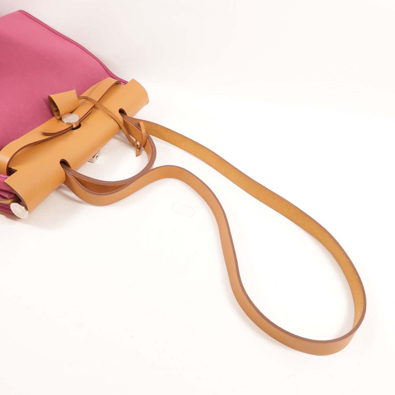 HERMES 帆布Herbag PM手挽肩背兩用袋Fuchsia