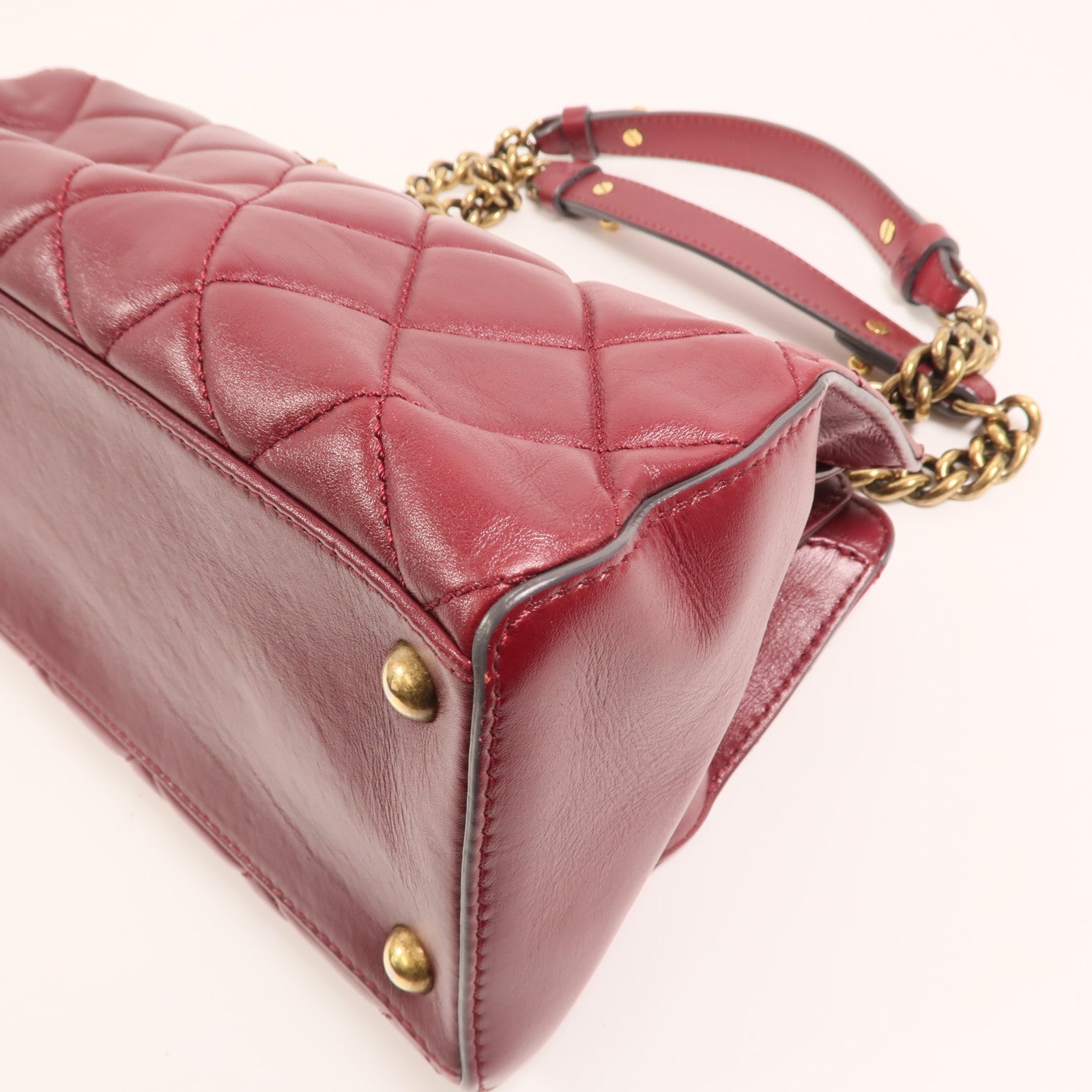 CHANEL 牛皮皮革Tote Bag金扣鏈帶肩背袋