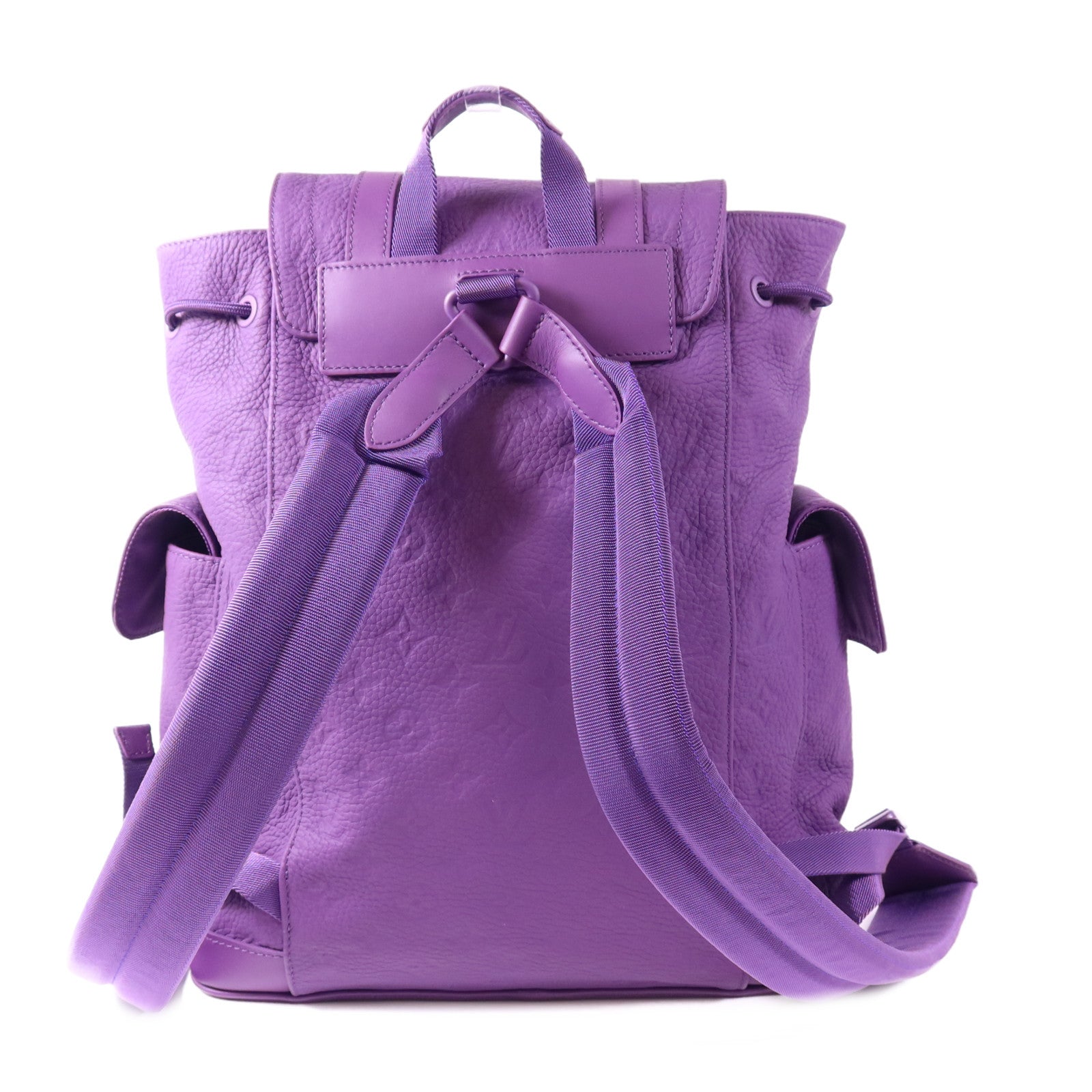 LOUIS VUITTON Taurillon皮革Christopher PM銀扣背包
