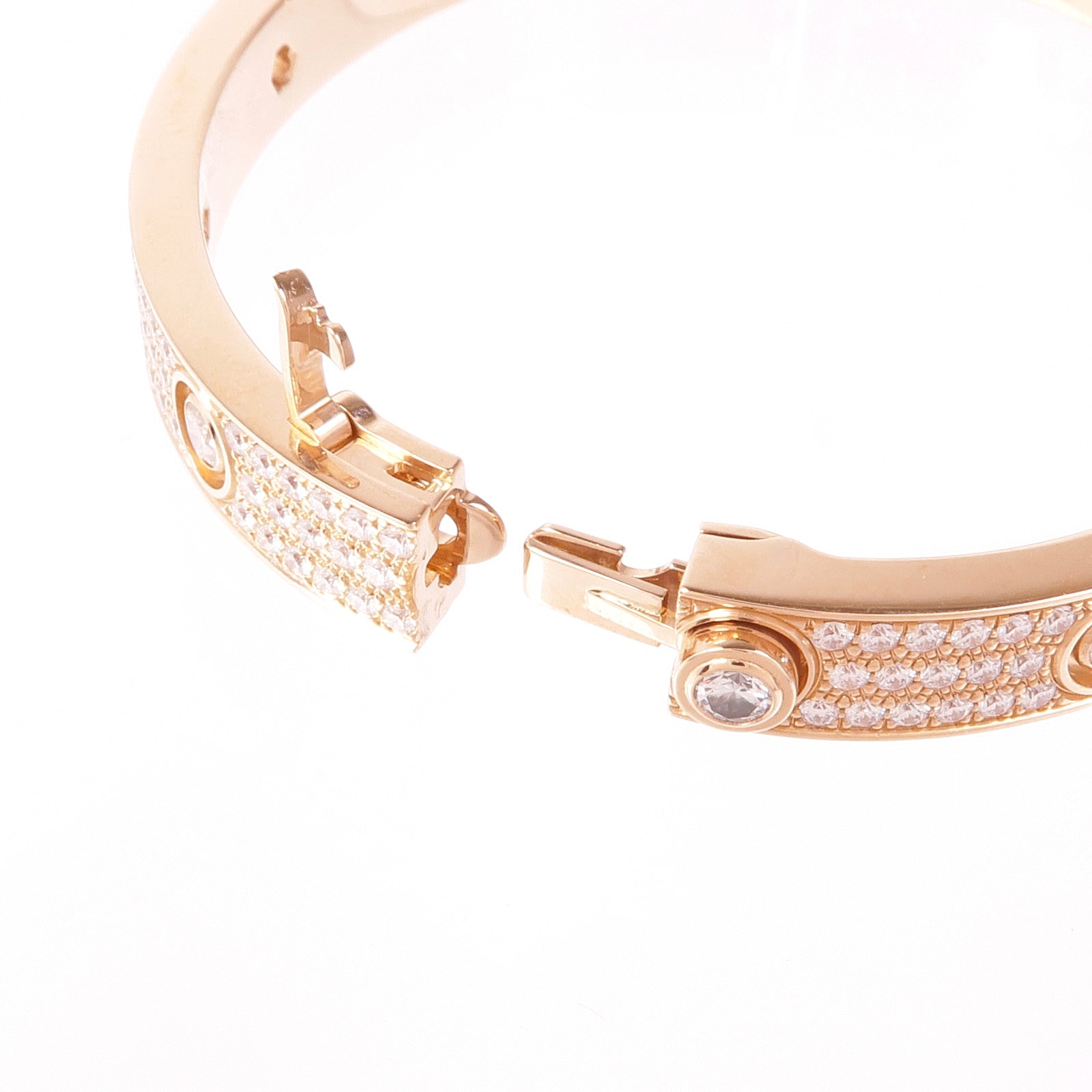 CARTIER 18K玫瑰金Love Bracelet鑽石手鐲Cartier#16