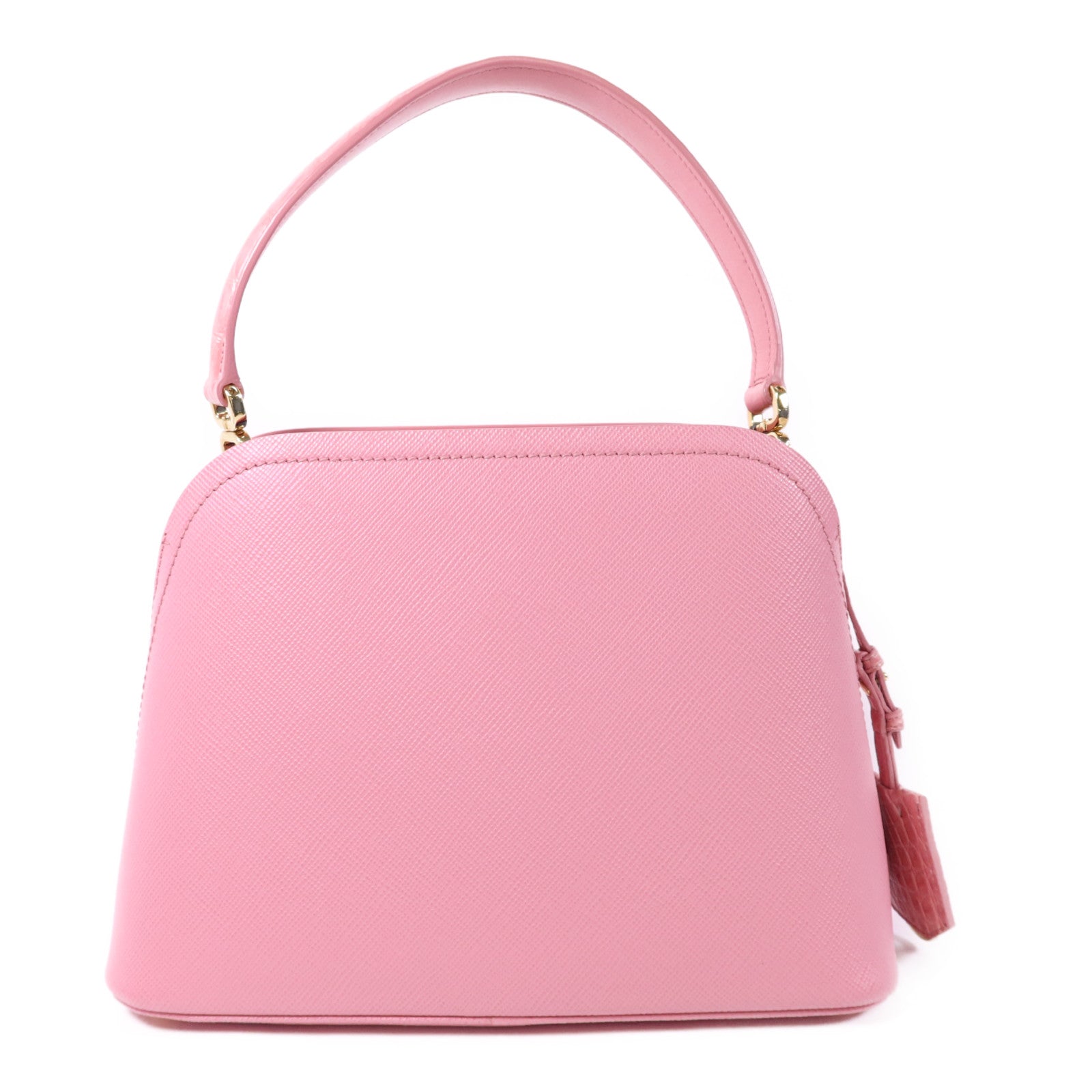 PRADA Saffiano皮革Matinee金扣手挽肩背兩用袋