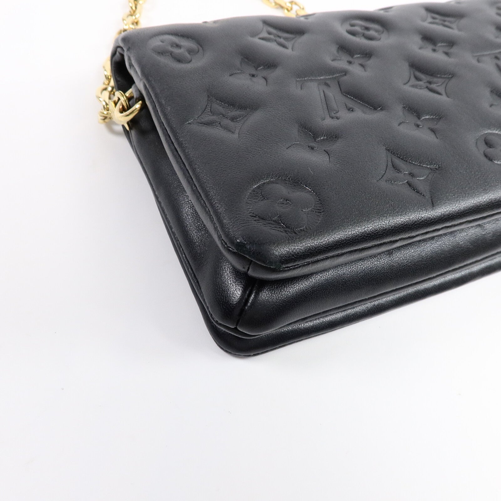 LOUIS VUITTON Monogram Lambskin Pochette Coussin鏈帶肩背袋