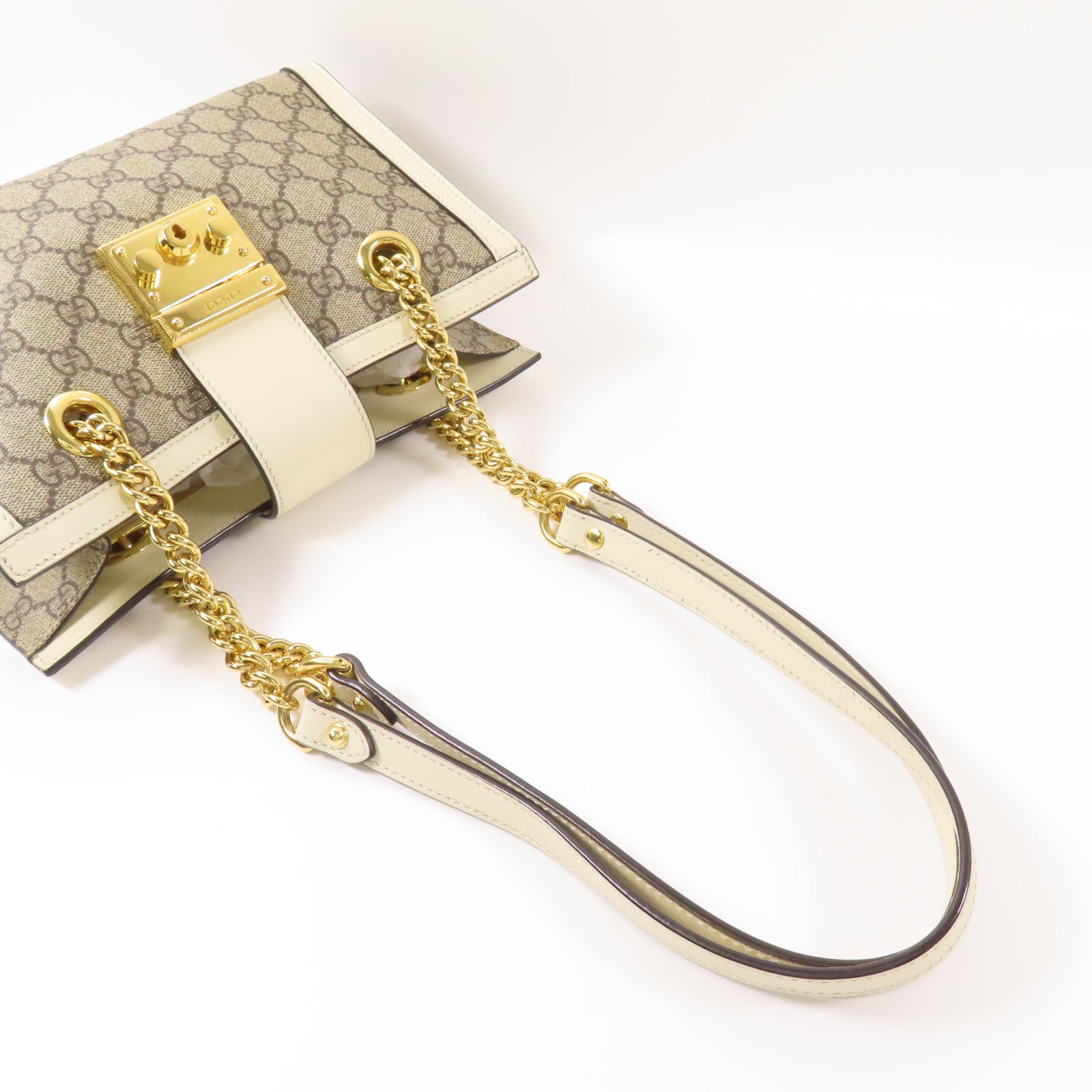 GUCCI 塗層帆布Padlock金扣肩背袋
