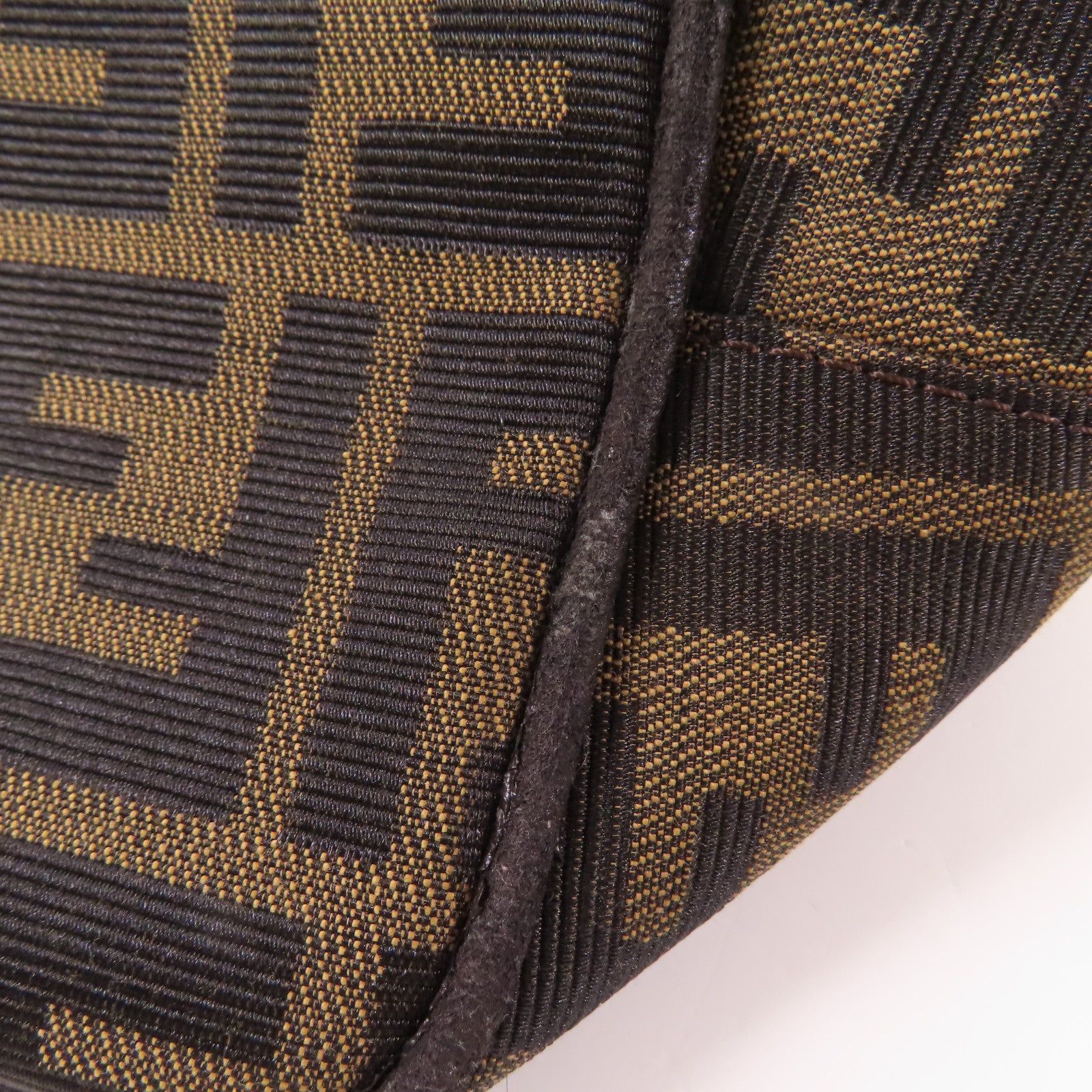 FENDI 帆布Zucca Shoulder Bag銀扣肩背袋