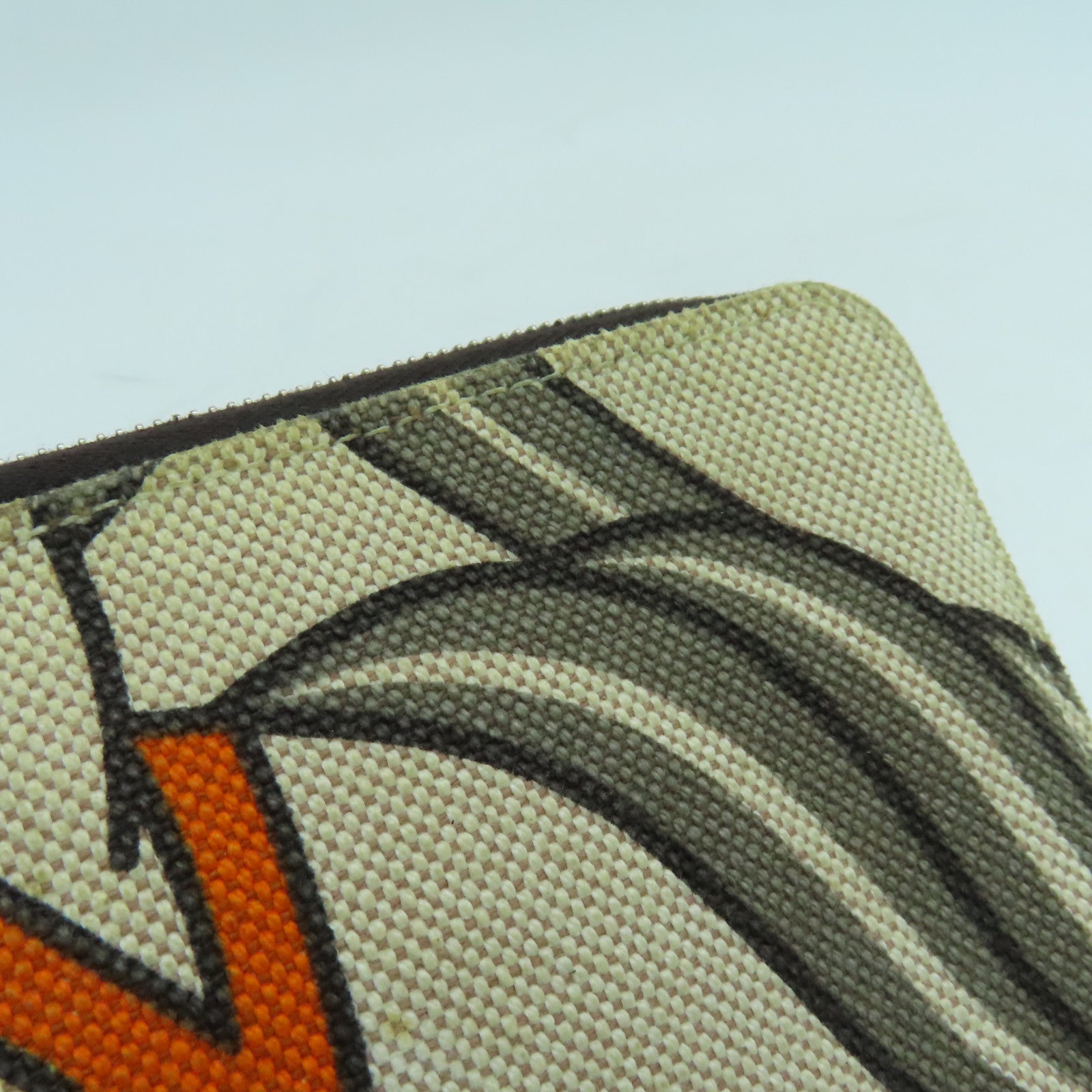 HERMES Canvas Steeple PM Silver Buckle Long Wallet Beige