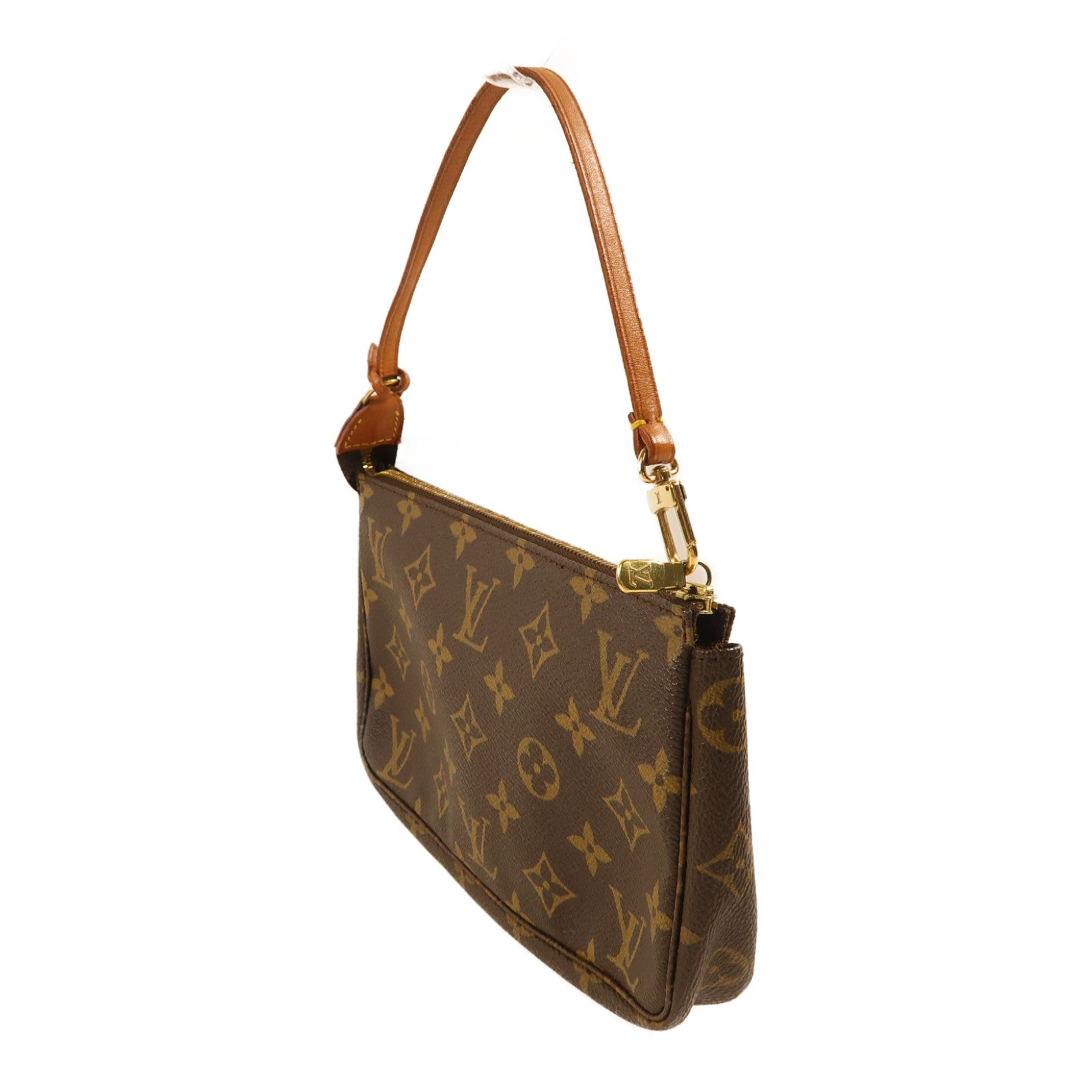 LOUIS VUITTON Monogram Pochette Accessoire金扣手拿包啡色
