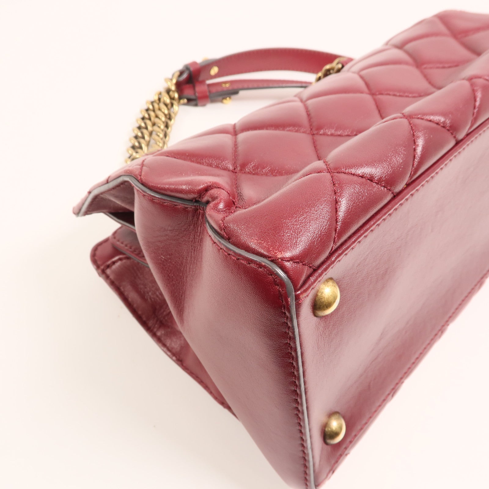 CHANEL 牛皮皮革Tote Bag金扣鏈帶肩背袋