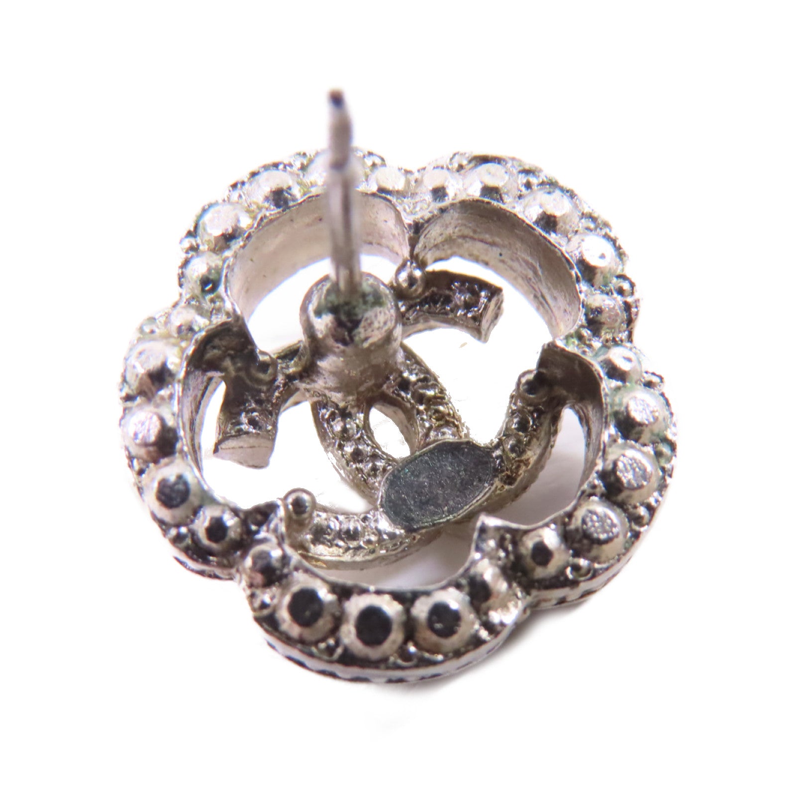 CHANEL 金屬CC Earrings耳環銀色