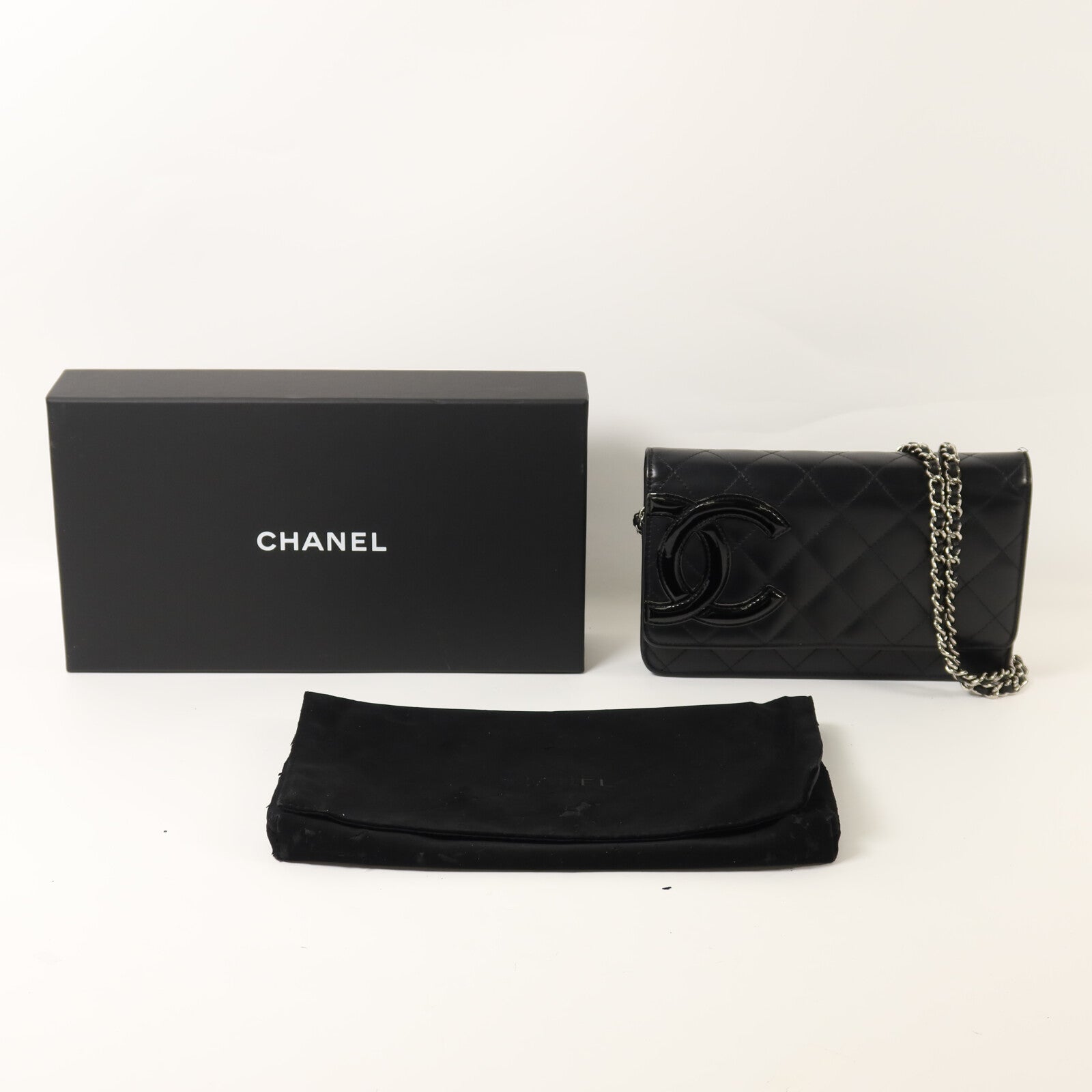 CHANEL 牛皮皮革Wallet on Chain銀扣鏈帶肩背袋