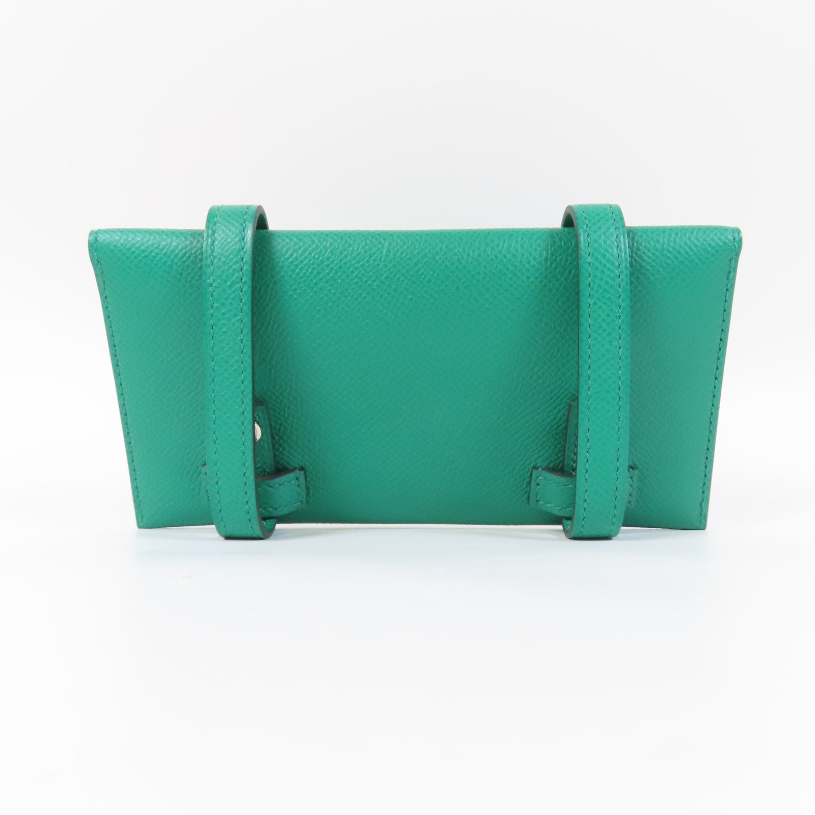 HERMES Epsom皮革Kelly Doll Picto銀扣肩背袋Vert Fizz綠色
