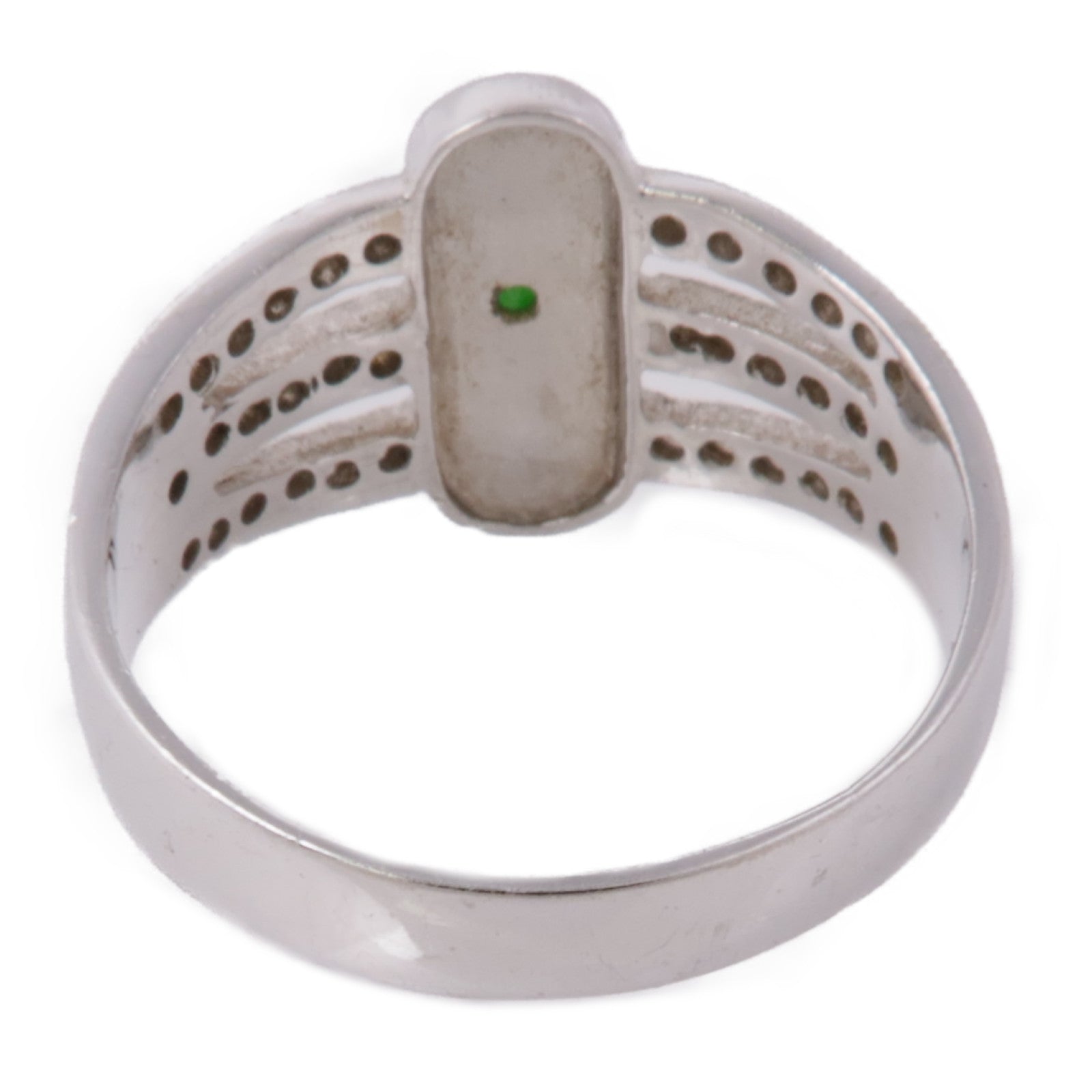 JEWELRY 18K白金Jade/Diamond Ring翡翠戒指US#6