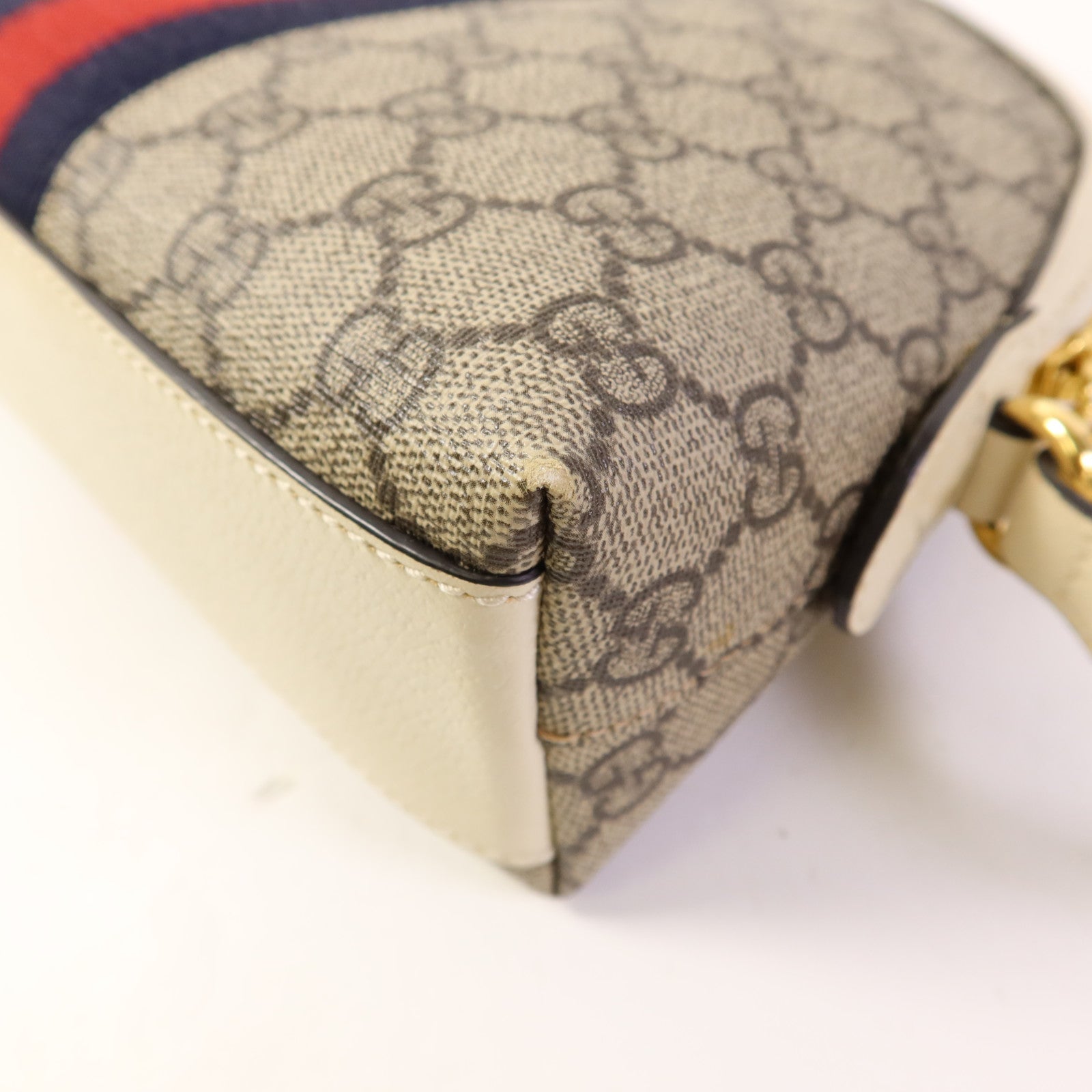 GUCCI 塗層帆布Shoulder Bag金扣肩背袋