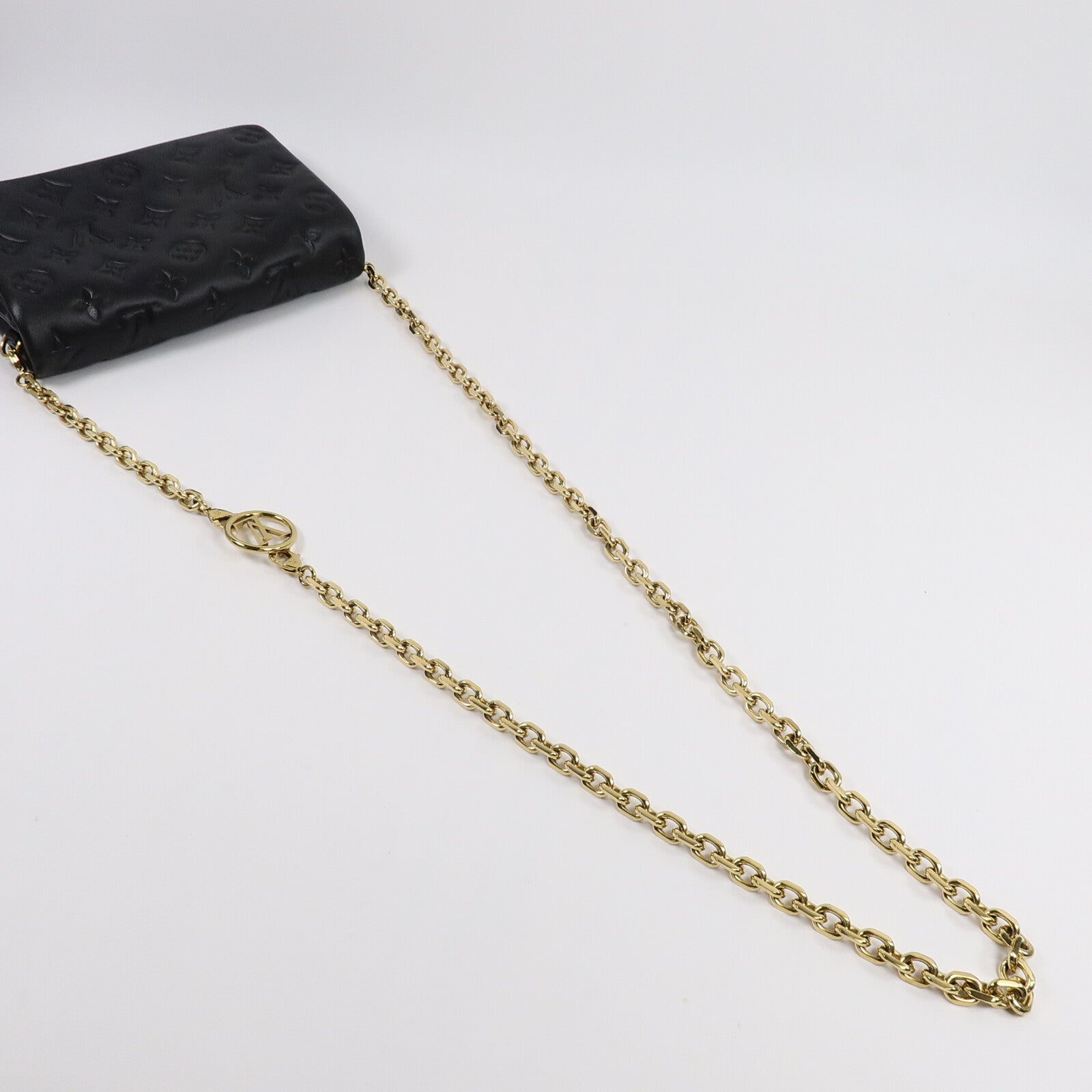 LOUIS VUITTON Monogram Lambskin Pochette Coussin鏈帶肩背袋