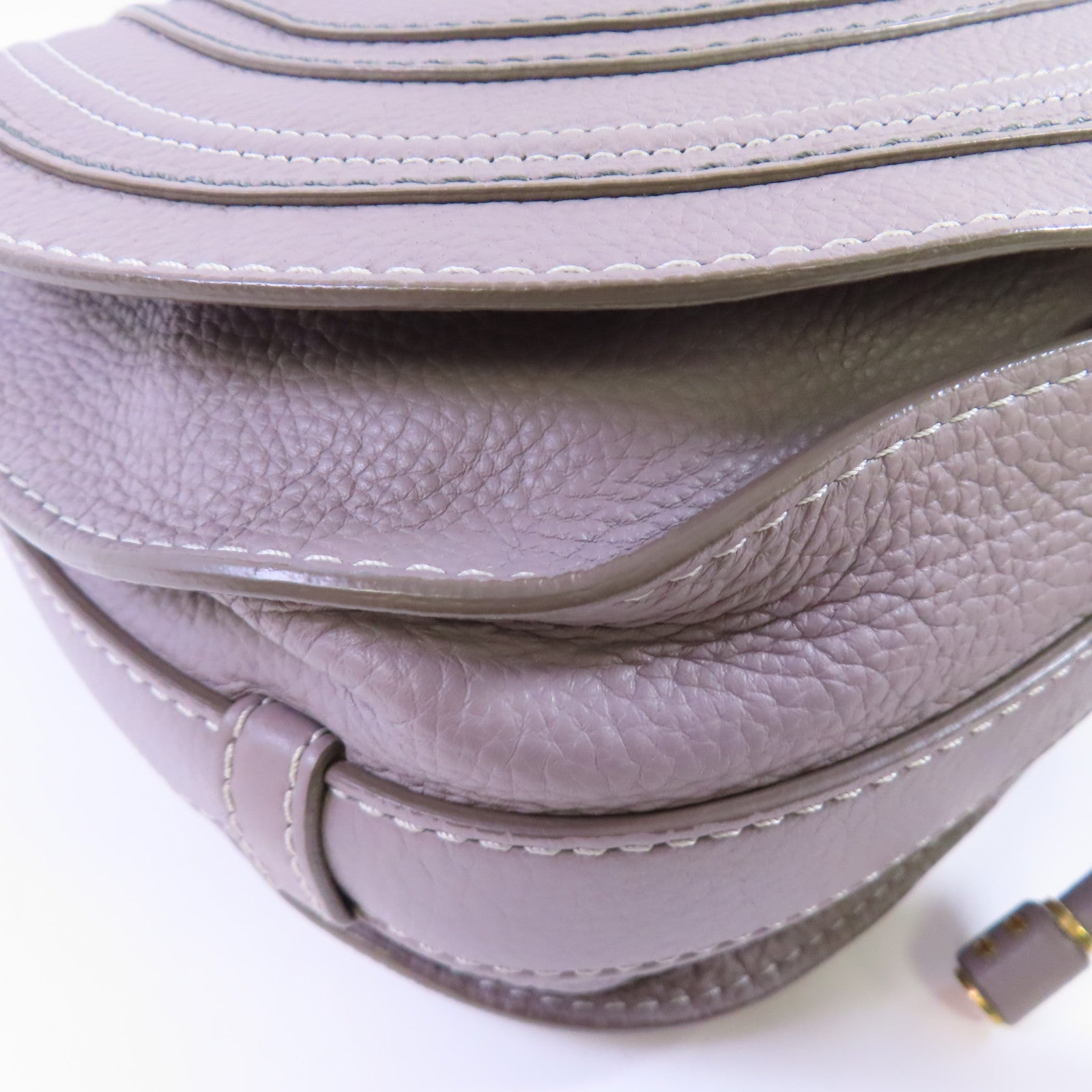 Chloe 牛皮皮革Marcie Shoulder Bag金扣肩背袋灰色