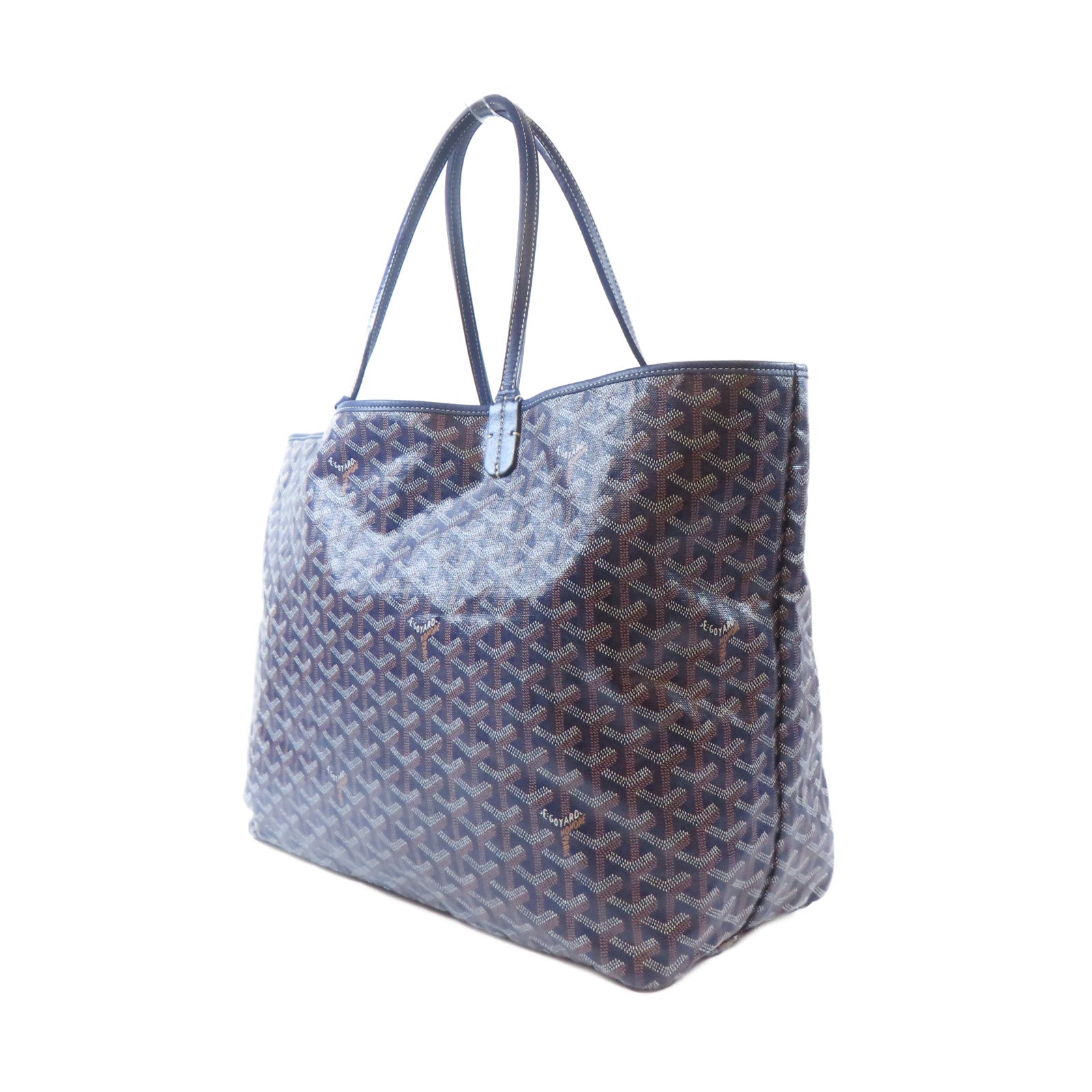 GOYARD 塗層帆布Ama Louis GM銀扣肩背袋深藍色