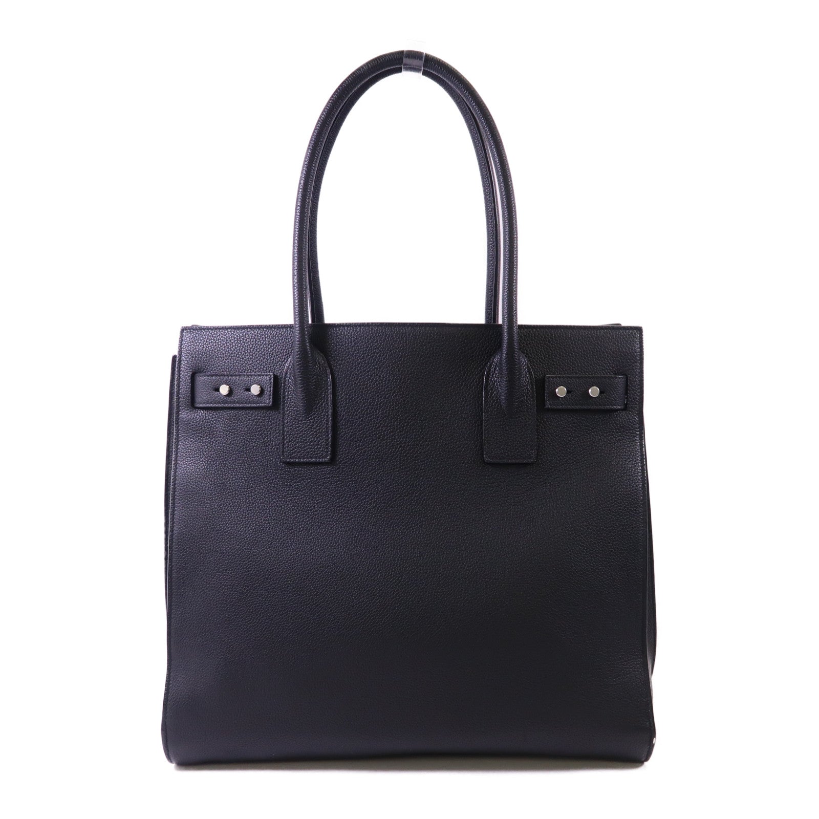 YVES SAINT LAURENT 牛皮皮革Shoulder Tote銀扣肩背袋/手挽袋