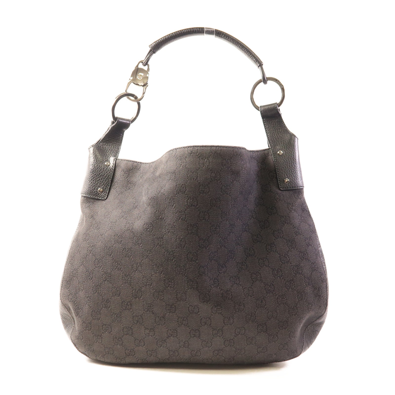 GUCCI 帆布Shoulder Bag銀扣肩背袋