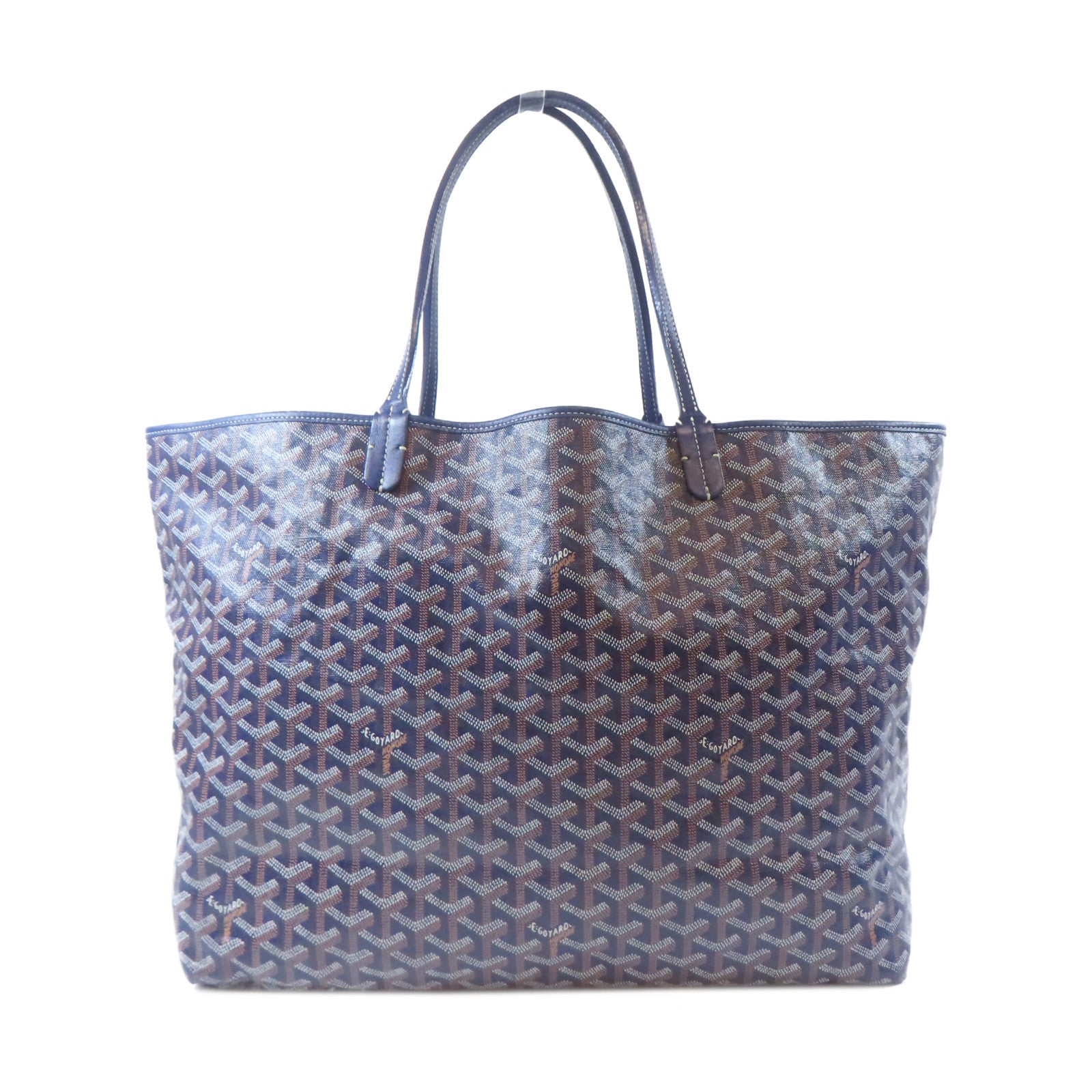 GOYARD 塗層帆布Ama Louis GM銀扣肩背袋深藍色