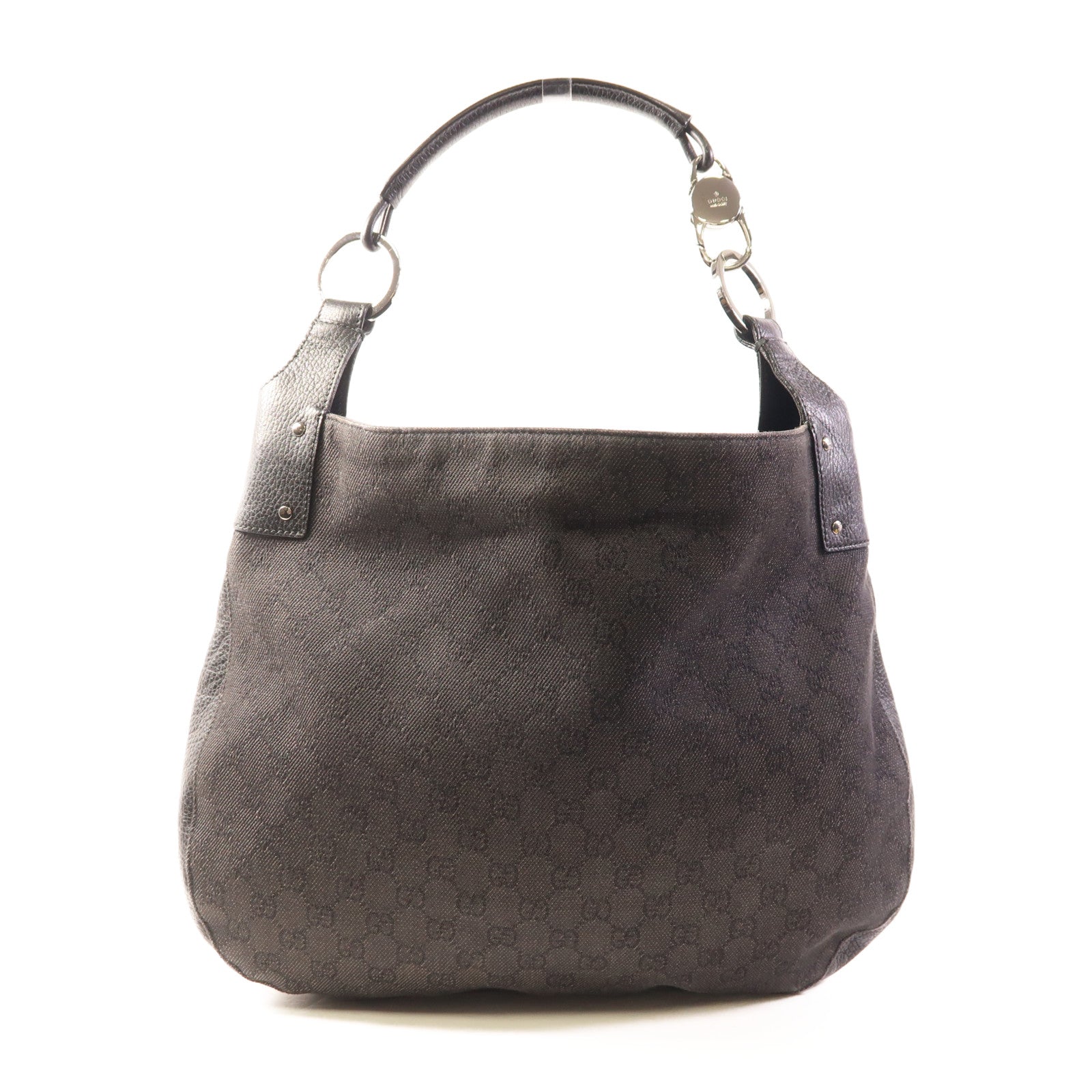 GUCCI 帆布Shoulder Bag銀扣肩背袋