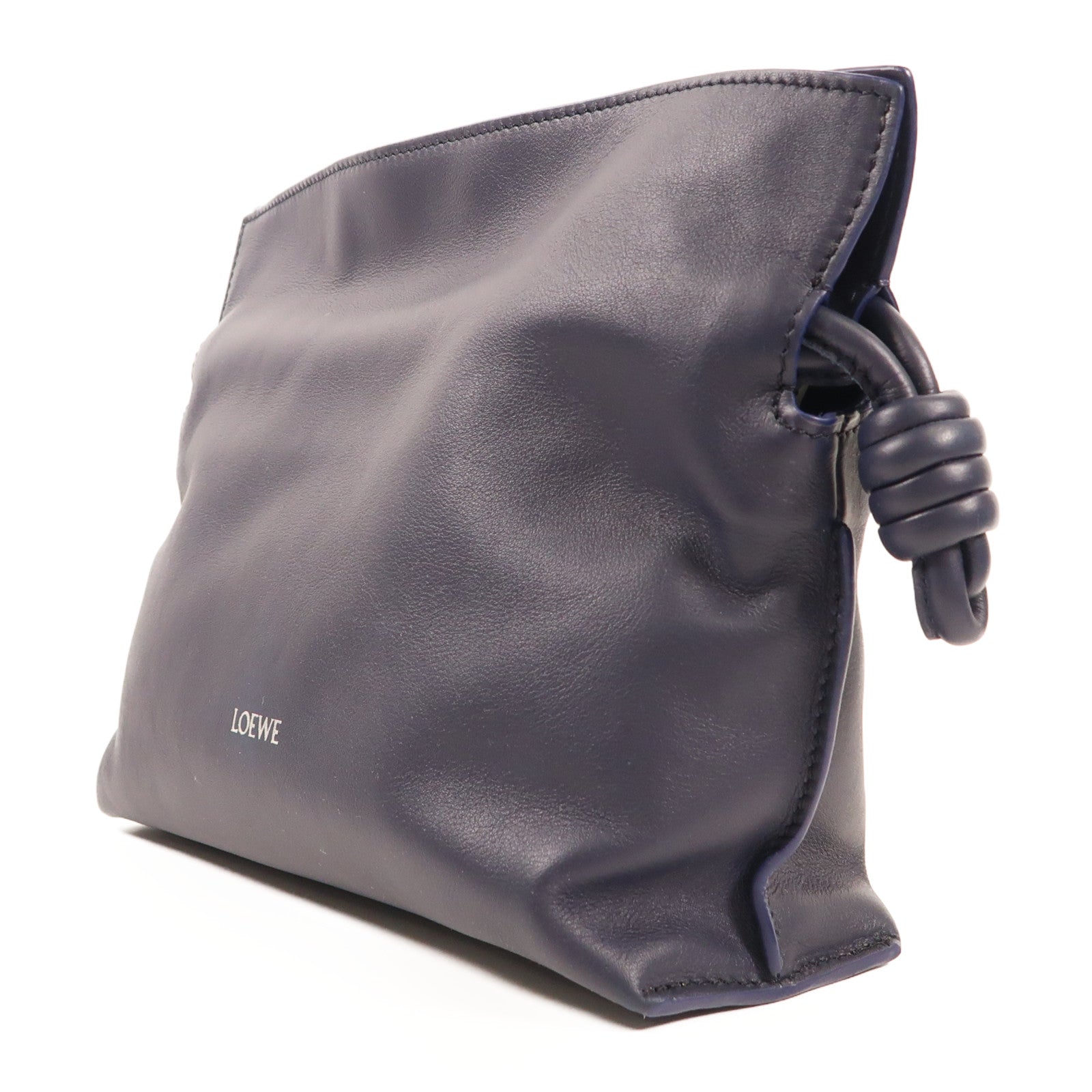 LOEWE 牛皮皮革Mini Flamenco Clutch銀扣肩背袋