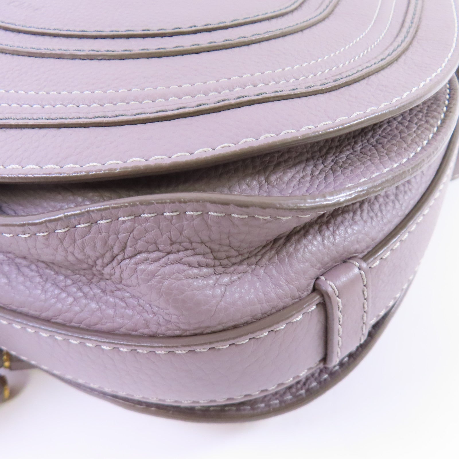 Chloe 牛皮皮革Marcie Shoulder Bag金扣肩背袋灰色