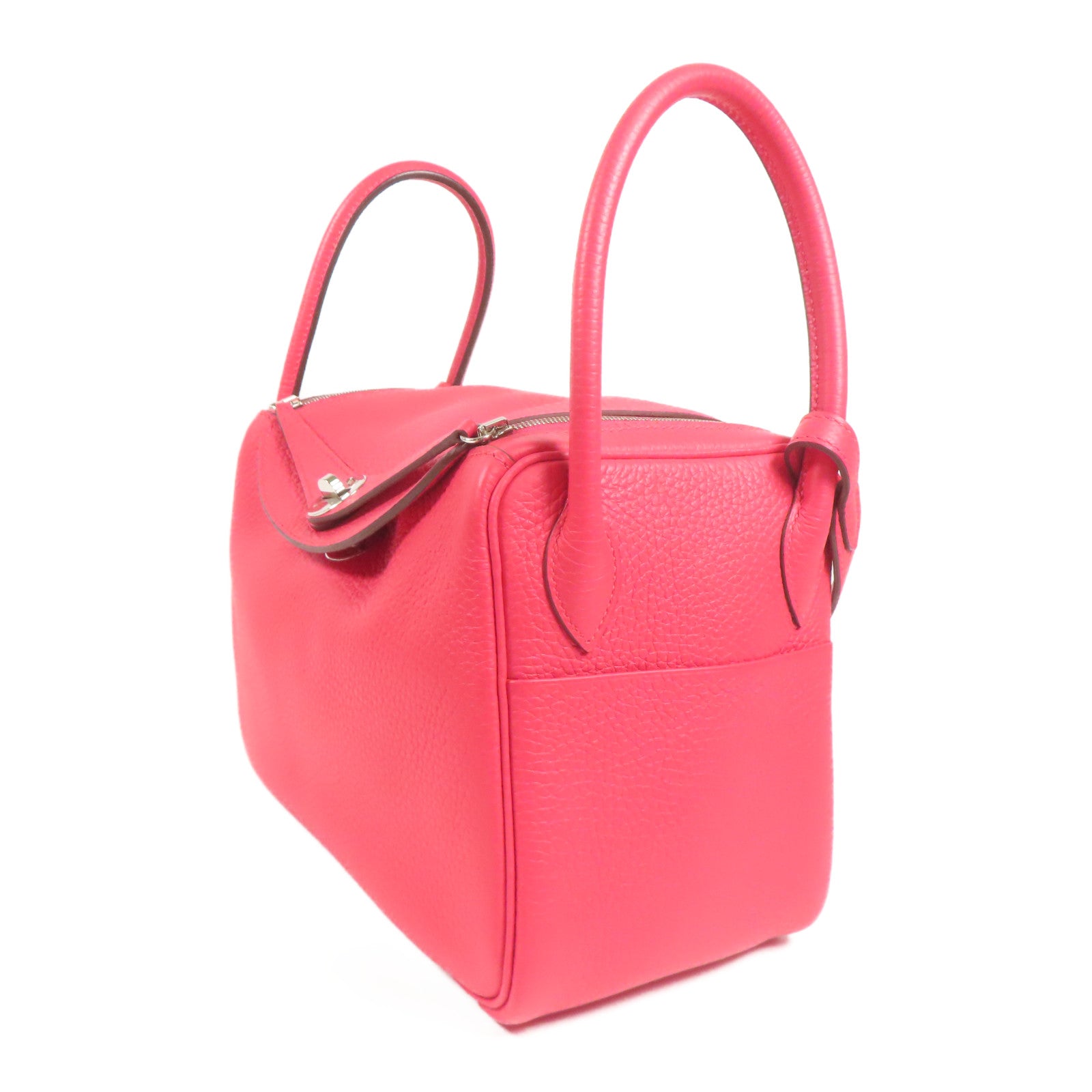 HERMES PHW Lindy 26 2way Shoulder Hand Bag Clemence Leather I6 Rose Extreme