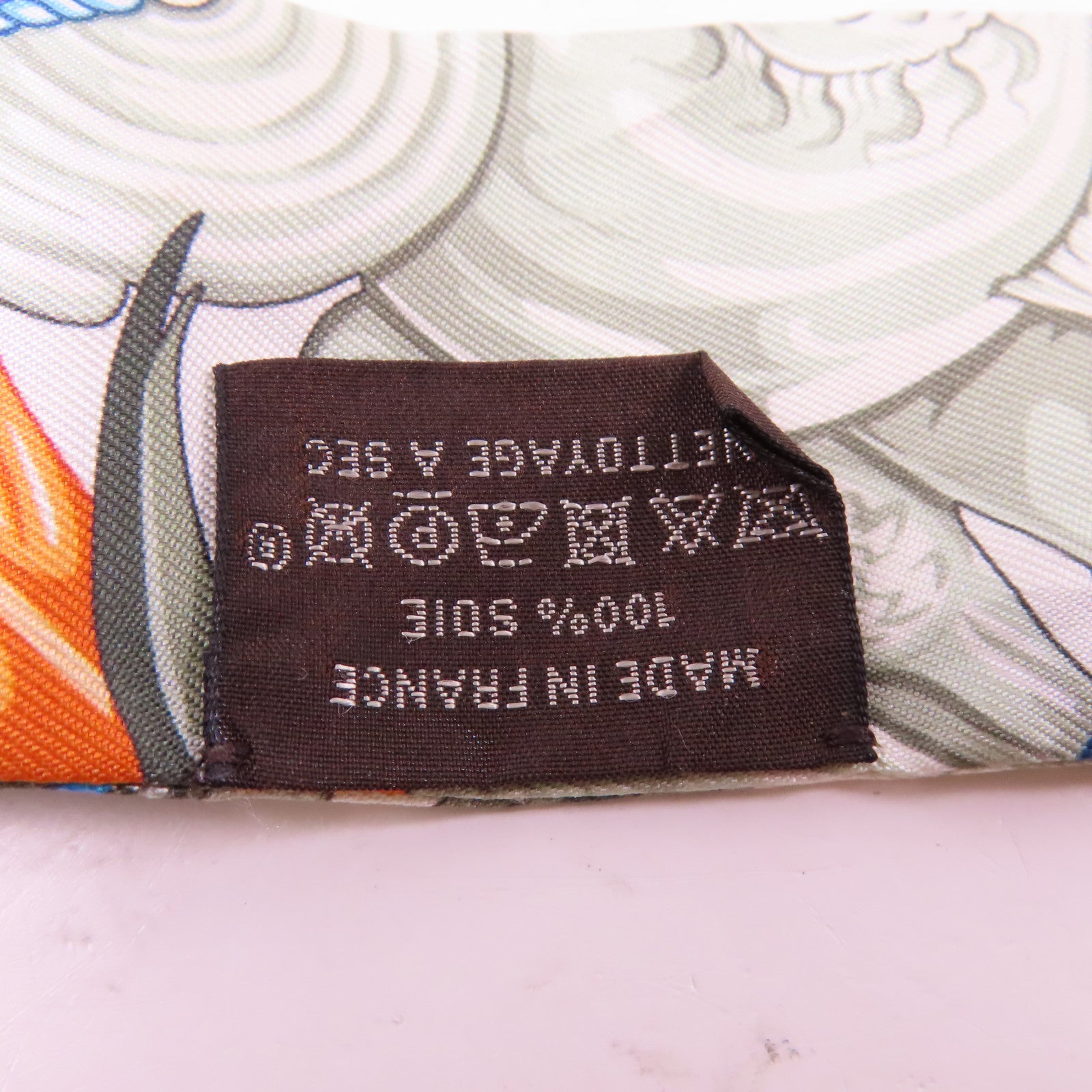 HERMES 絲質Twilly絲巾黄色/彩色