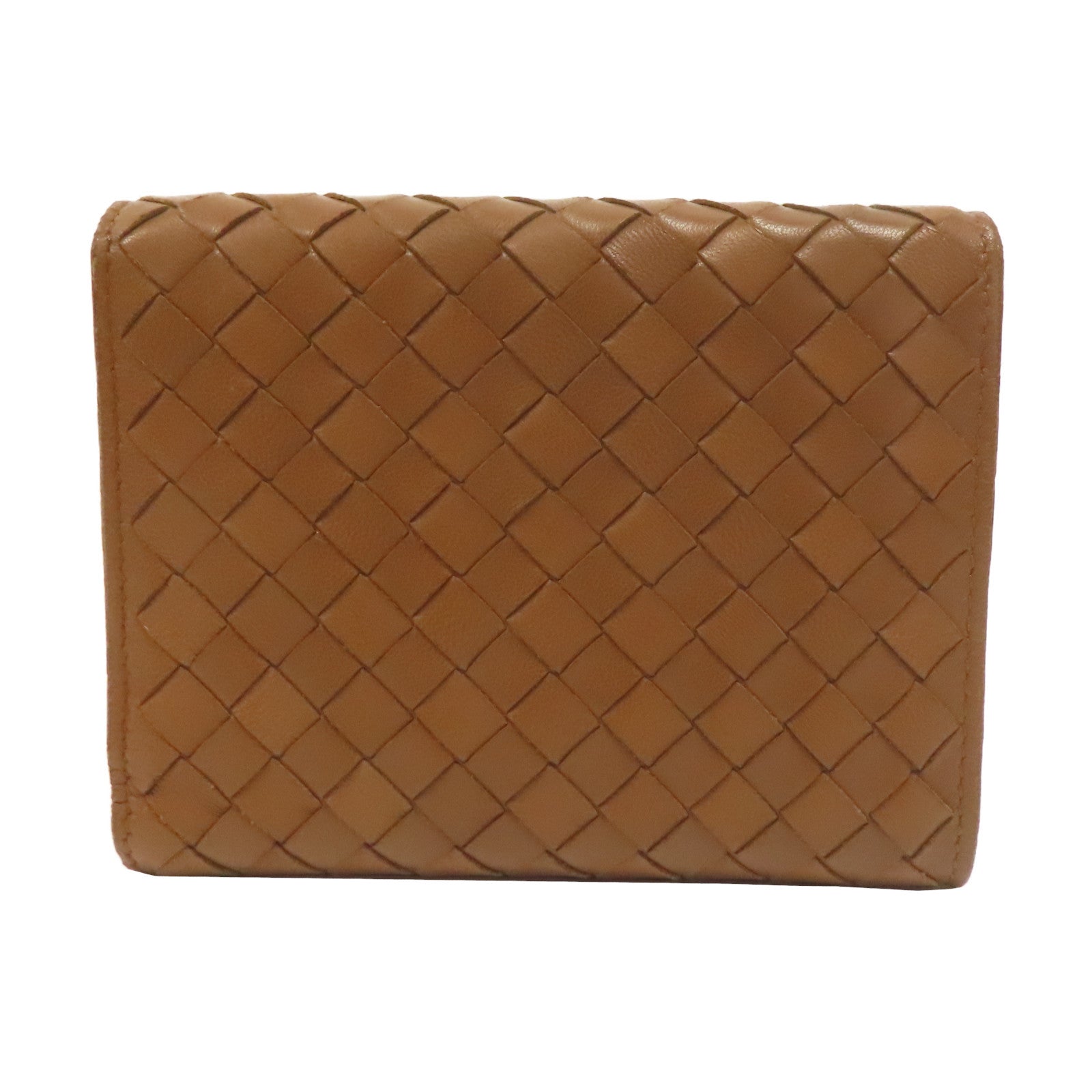 BOTTEGA VENETA 【激減優惠】織紋皮革Wallet銀扣錢包啡色