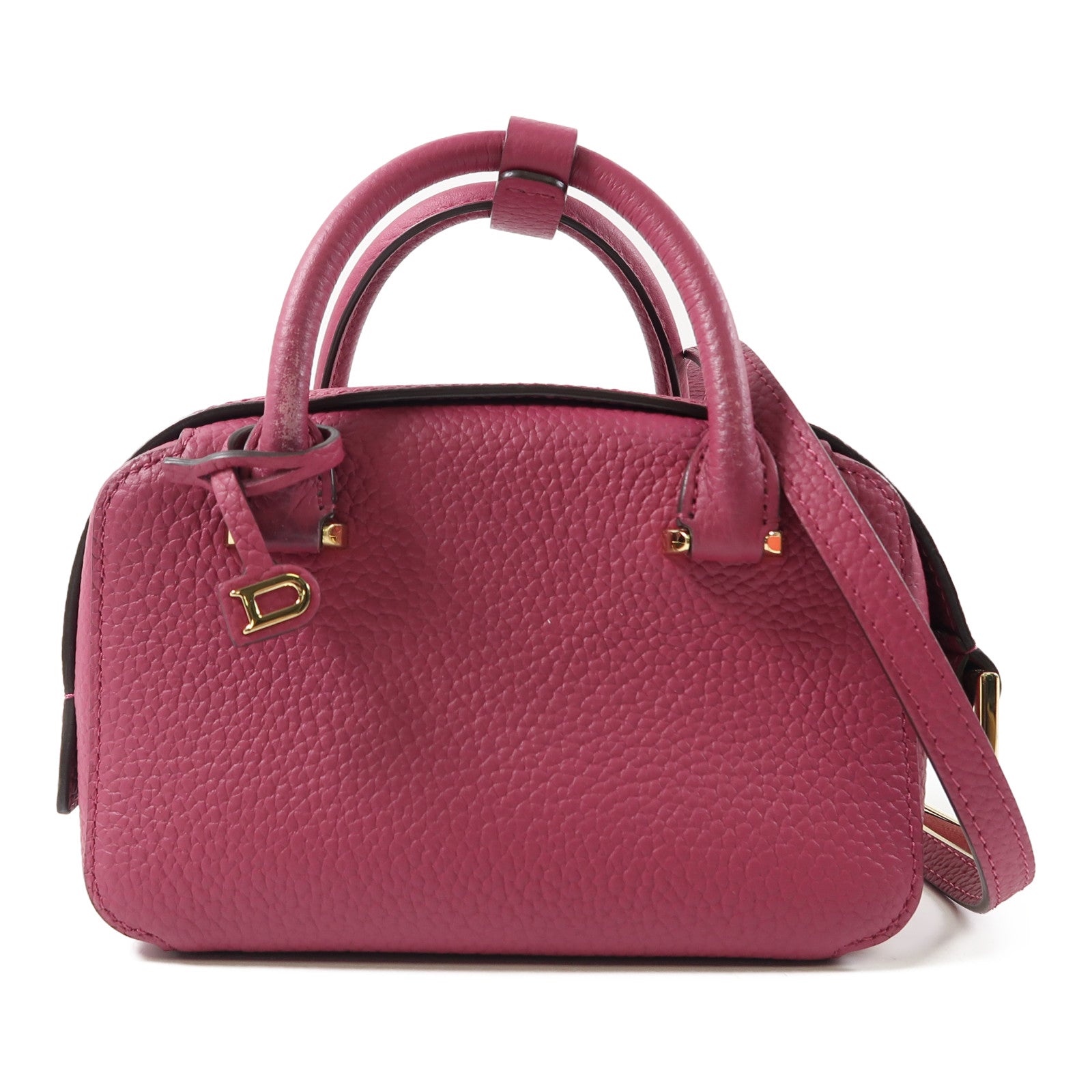 Delvaux 牛皮皮革Delvaux Cool Box Nano金扣手挽肩背兩用袋紅色