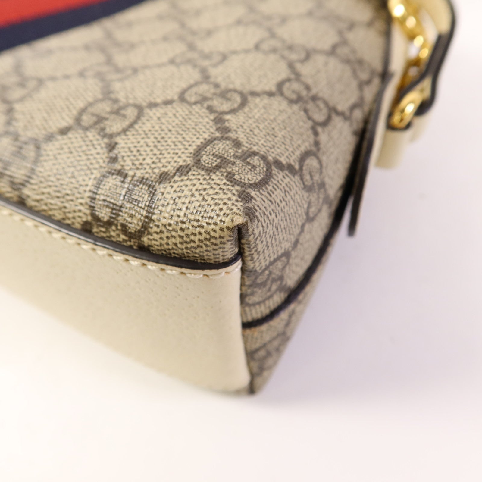 GUCCI 塗層帆布Shoulder Bag金扣肩背袋