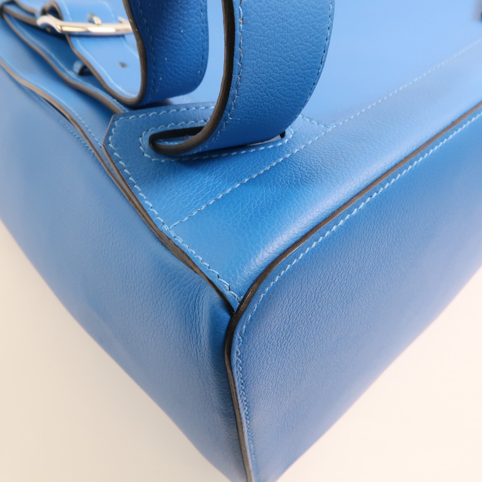 HERMES Evercolor皮革Flash Sailor Backpack銀扣背包Bleu Hydra